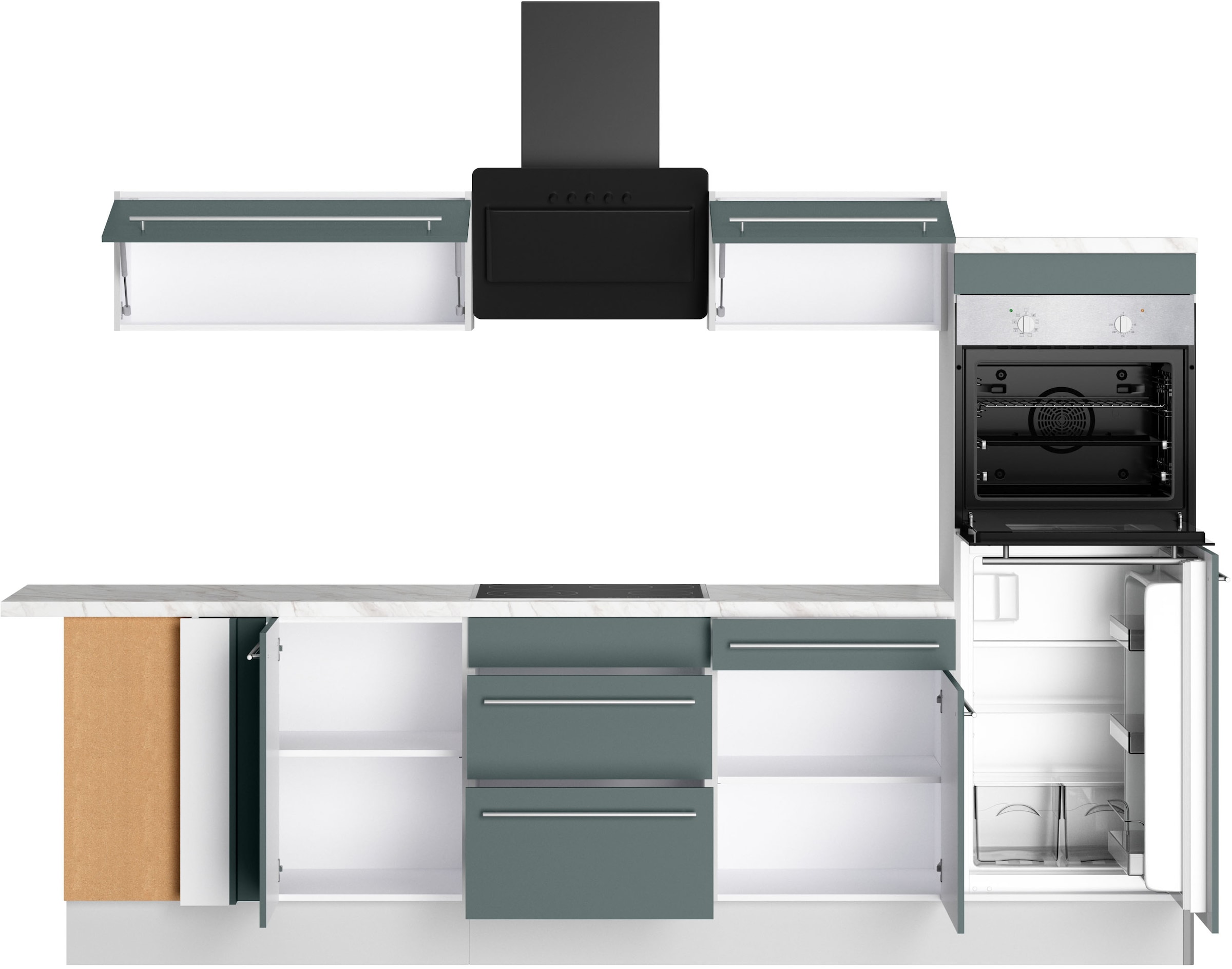 KOCHSTATION Küche »KS-Bern2«, Stellmaße 295 x 175 cm, wahlweise mit E-Geräten