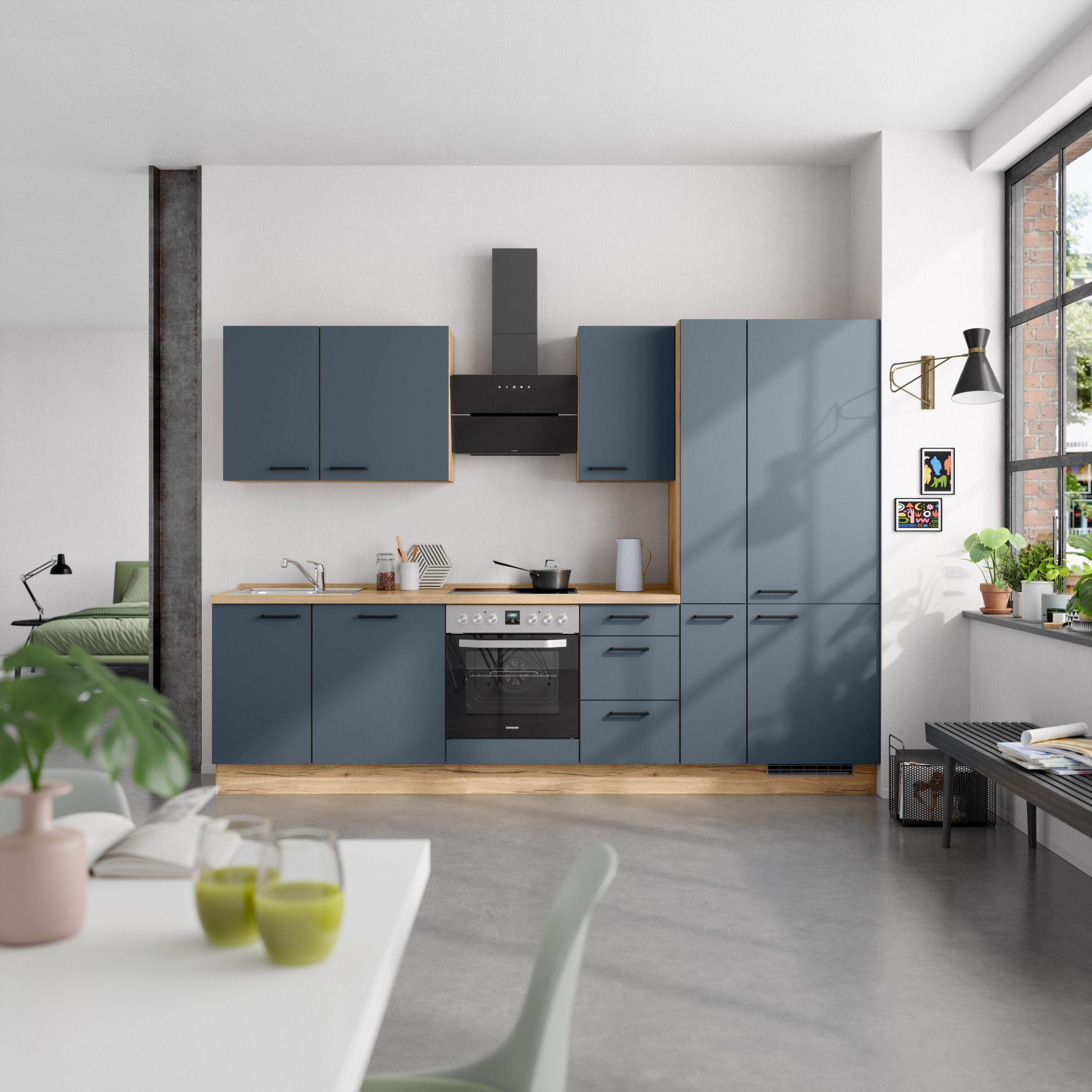 nobilia® Küchenzeile »"Easytouch II"«, vormontiert, Ausrichtung wählbar, Breite 300 cm, wahlw. mit E-Geräten
