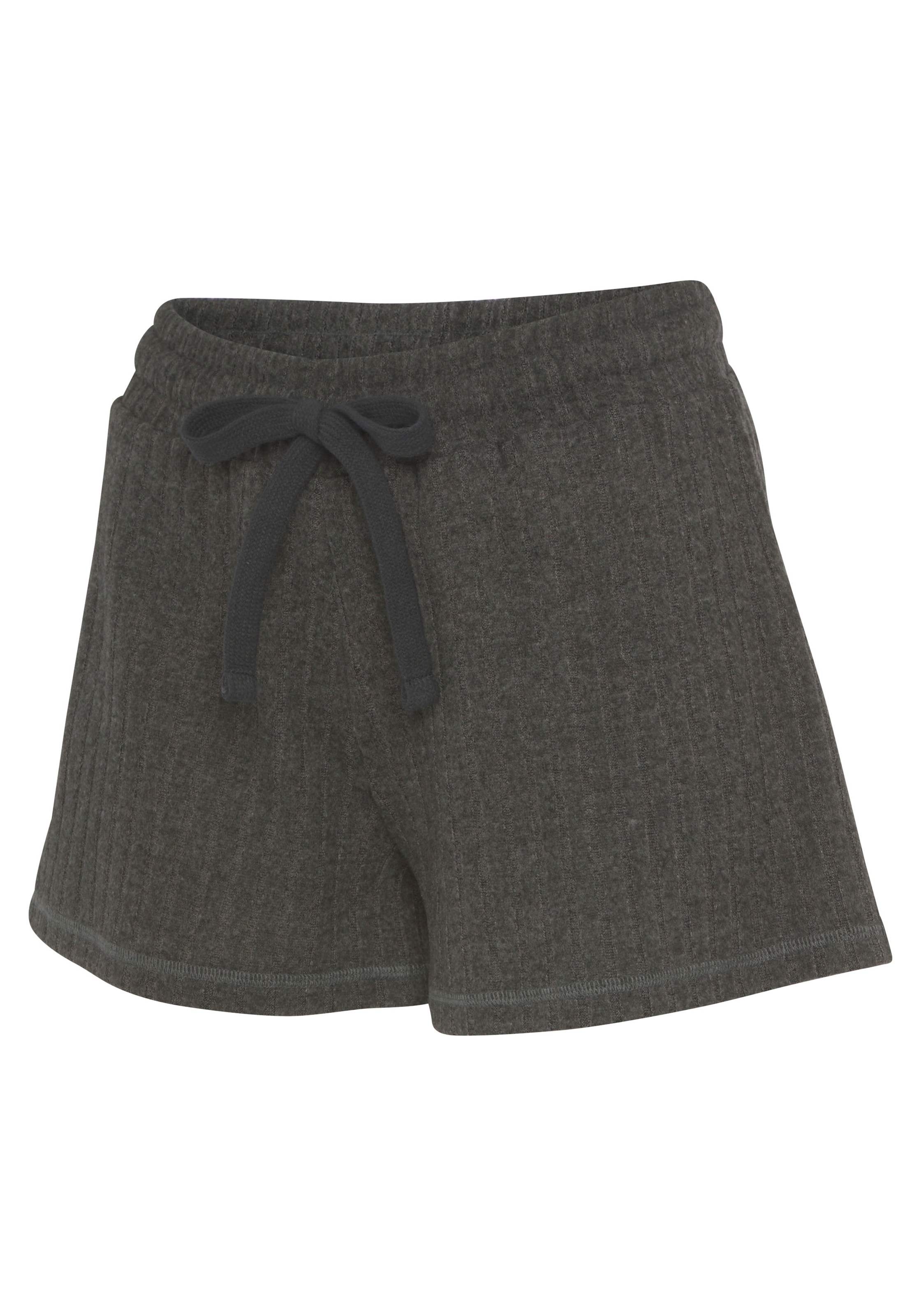 LASCANA Shorts »/ Loungeshorts/ Strickshorts«, meliert mit Bindeband, Loungewear