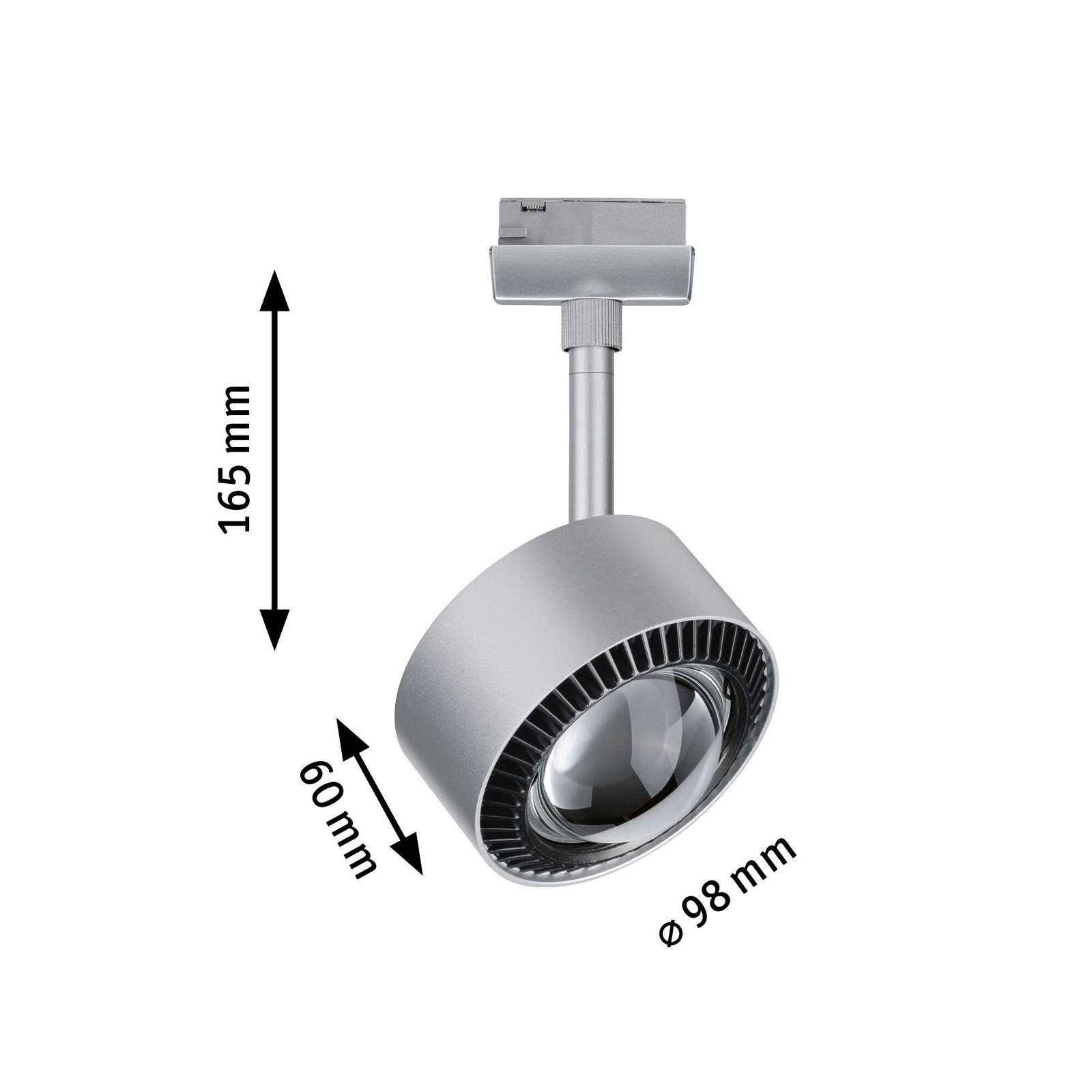 Paulmann Schienensystem-Leuchten »URail Schienenspot Aldan 498lm 8W 2700K 230V Schwarz matt, Chrom«, Einzelspot, dimmbar