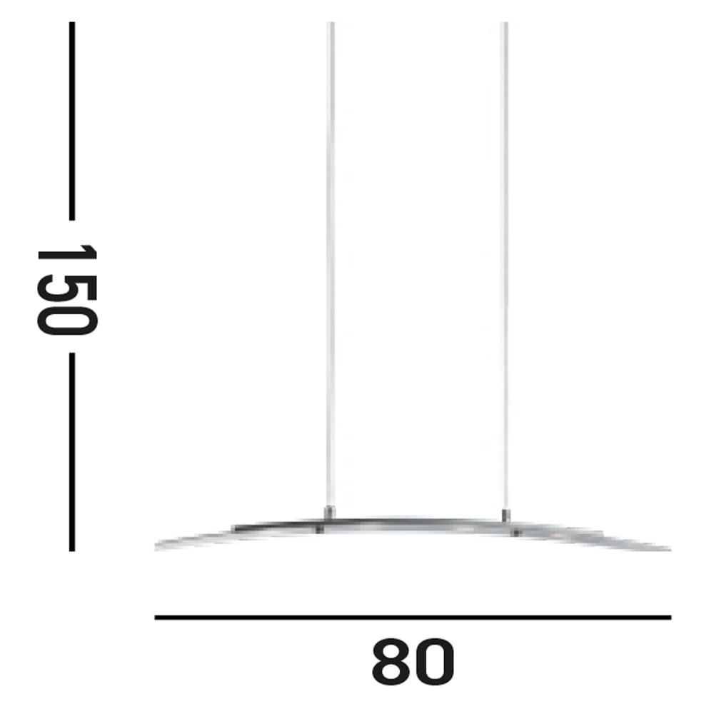 Searchlight Hängeleuchte »Curve 4Lt Pendant - Satin Silver Metal & Frosted Glass« LED-Modul 1 Stk. Warmweiß