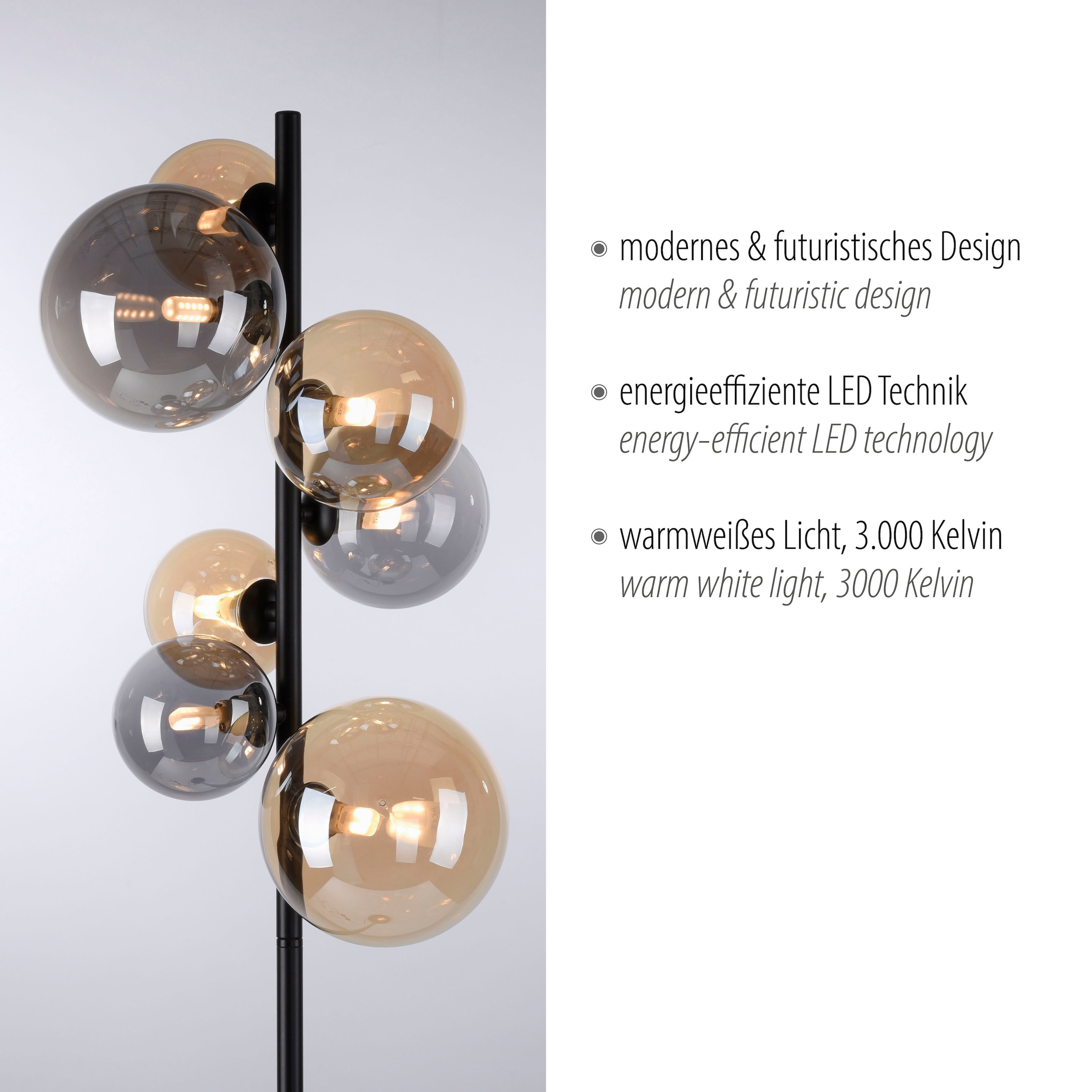 Paul Neuhaus Stehlampe »POPSICLE«, 7 flammig, Leuchtmittel G9 | LED wechselbar
