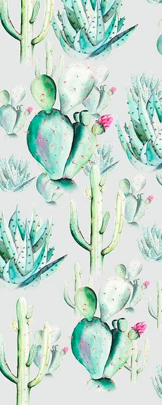 Komar Fototapete Vlies Cactus Green Panel 100 x 250 cm  100 x 250 cm günstig online kaufen