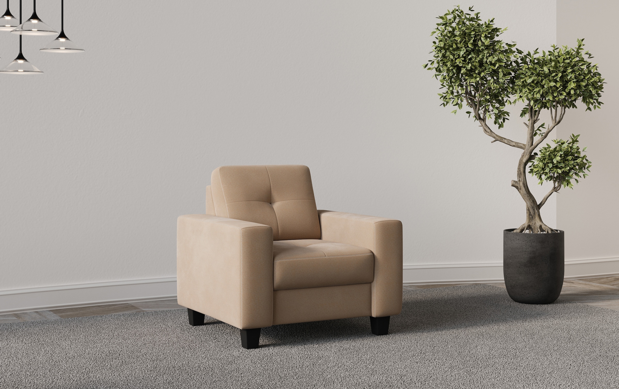 Places of Style Sessel »Varese«, Kreuznaht in beige günstig online kaufen