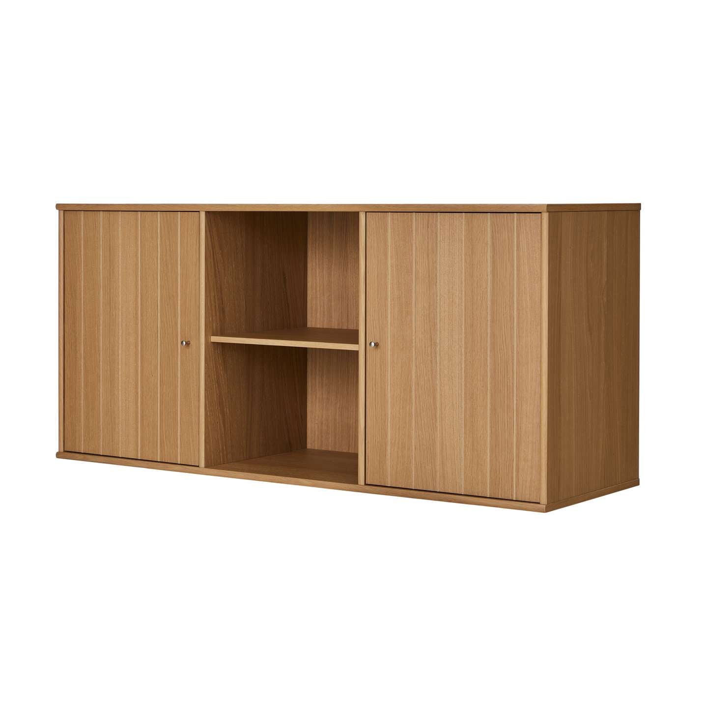 Hammel Furniture Sideboard »Mistral, Hochwertig Schrank, hängend/stehend, mit 2 gerillten Türen«, und 3 verstellbare Einlegeböden, B: 132 cm, anpassungsbar Designmöbel