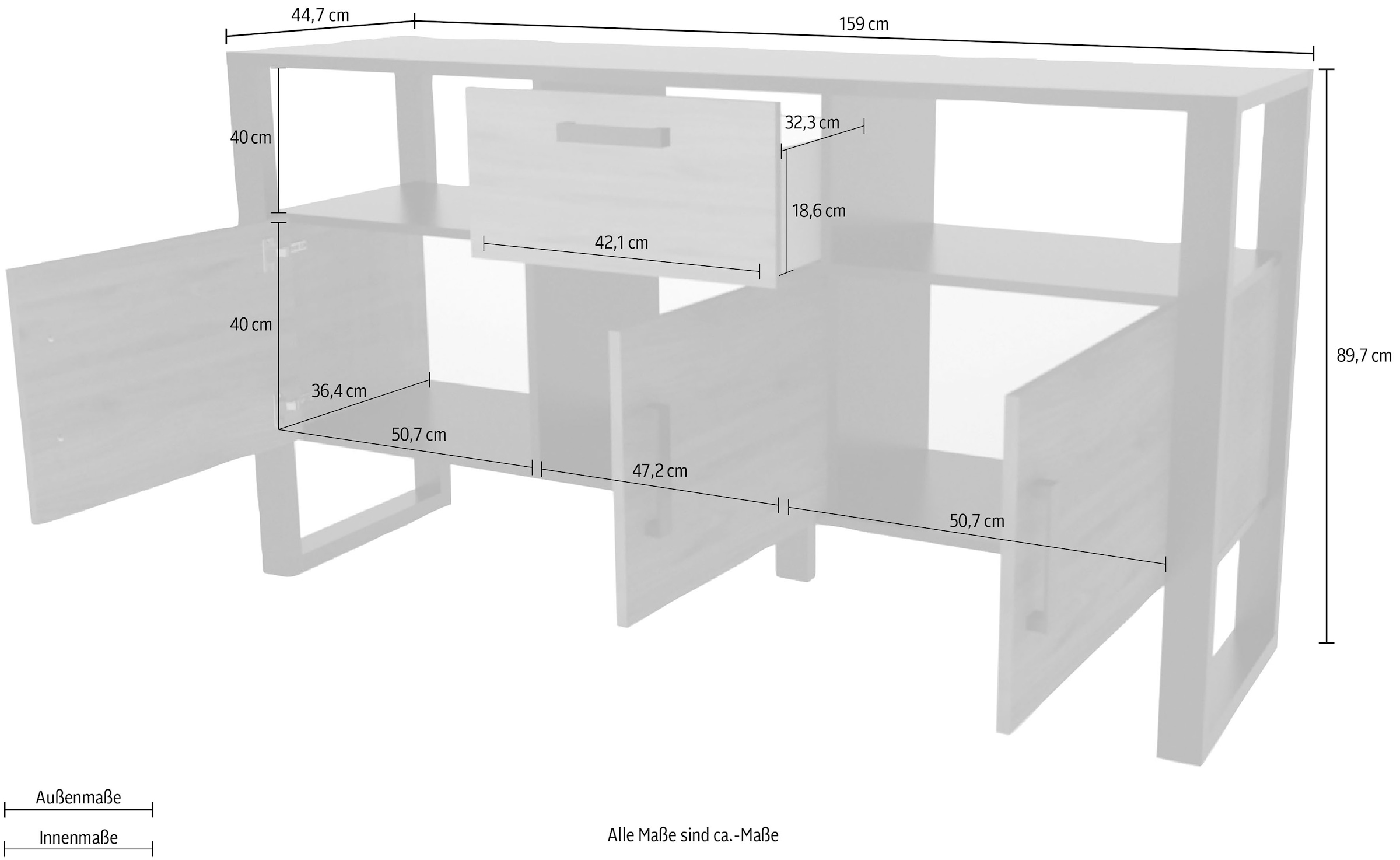 INOSIGN Sideboard »NORDI«, Kommode, Breite 159,9 cm