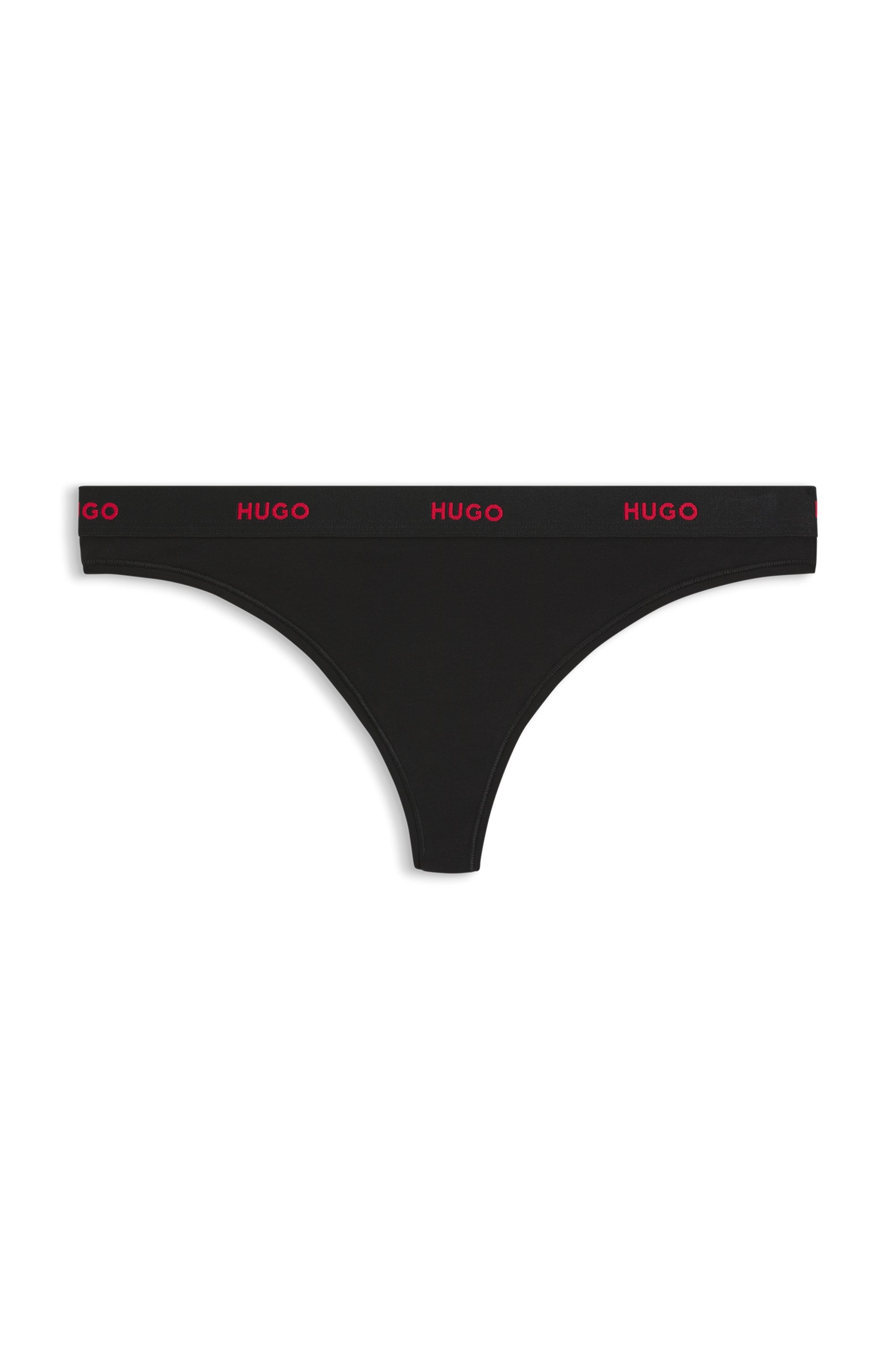 HUGO Underwear String »ID« aus Stretch-Baumwolle mit Logos am Bund