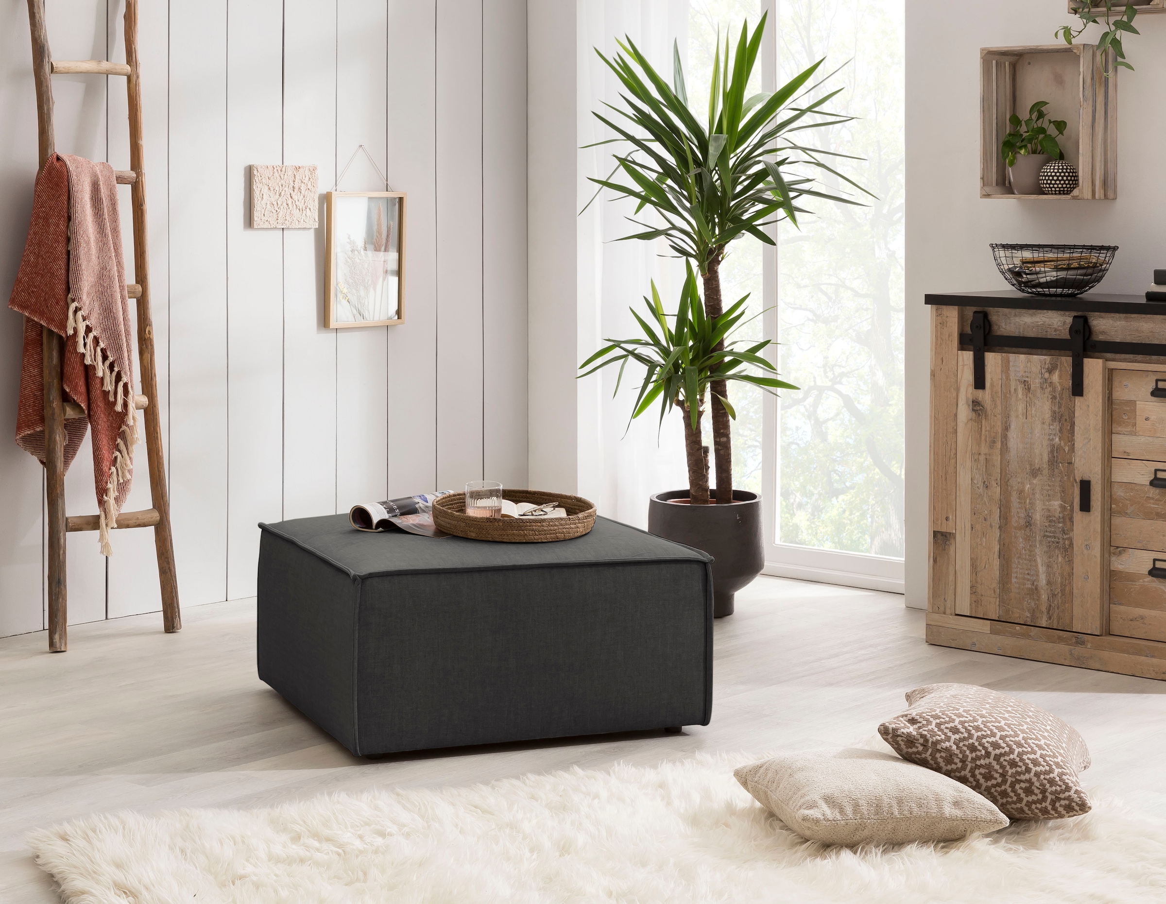 Home affaire Hocker »SHERWOOD«, Hocker quadratisch, ideale Ergänzung zum Loveseat Â»SHERWOODÂ«