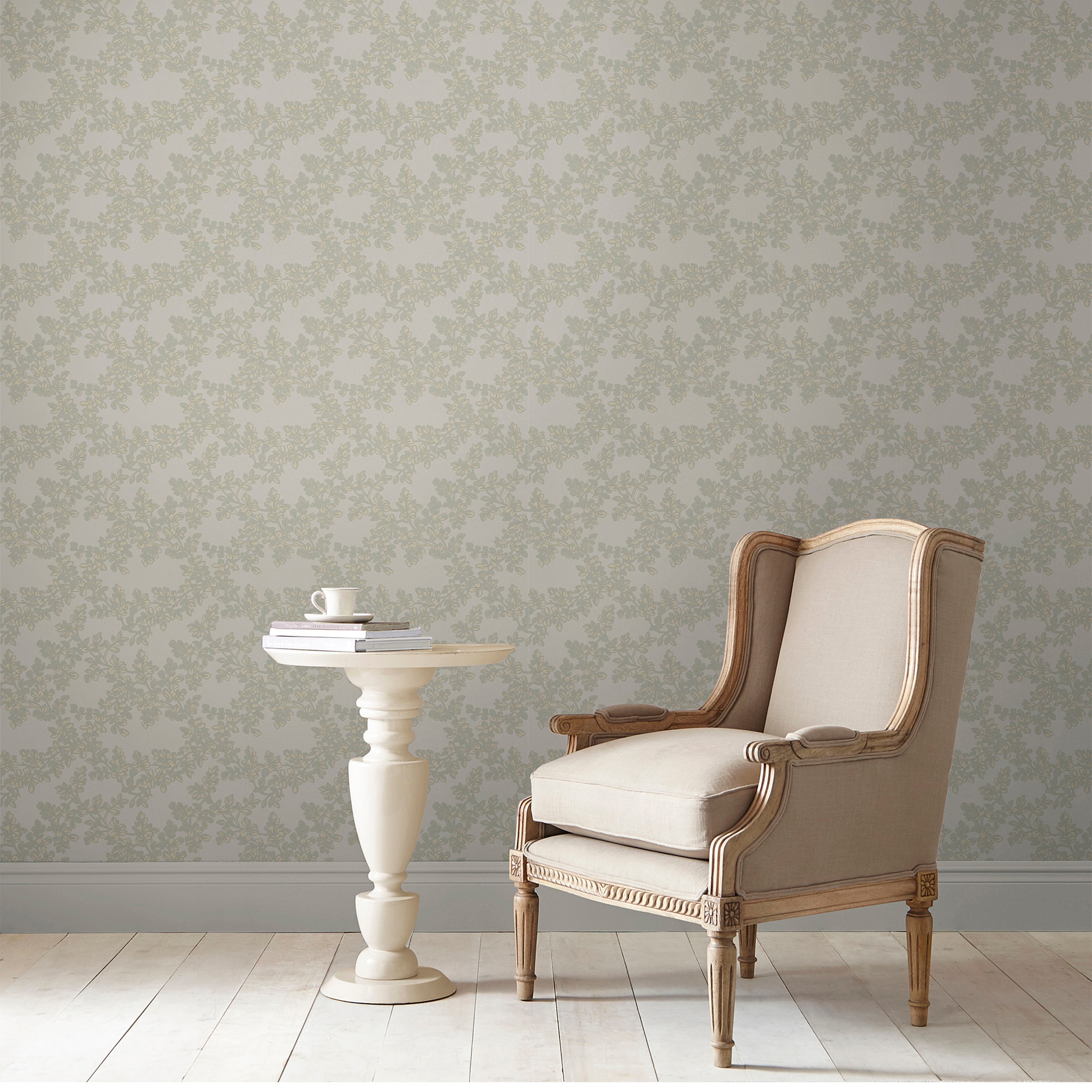 LAURA ASHLEY Vliestapete »Laura Ashley Burnham Dove Grey Vliestapete«, geblümt, Laura Ashley Burnham Dove Grey Vliestapete