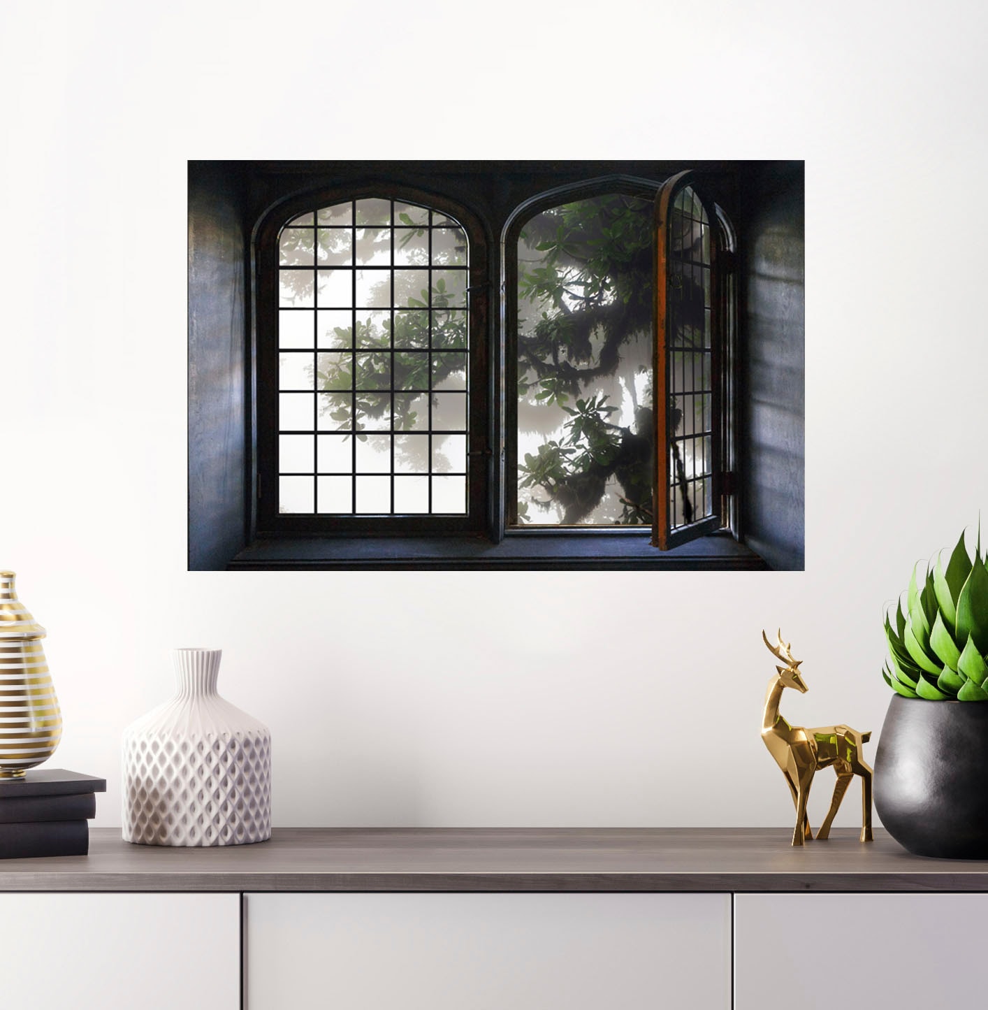 queence Wandsticker »Urwald«, Wandsticker, Wandbild, selbstklebend, 3D, Fenster