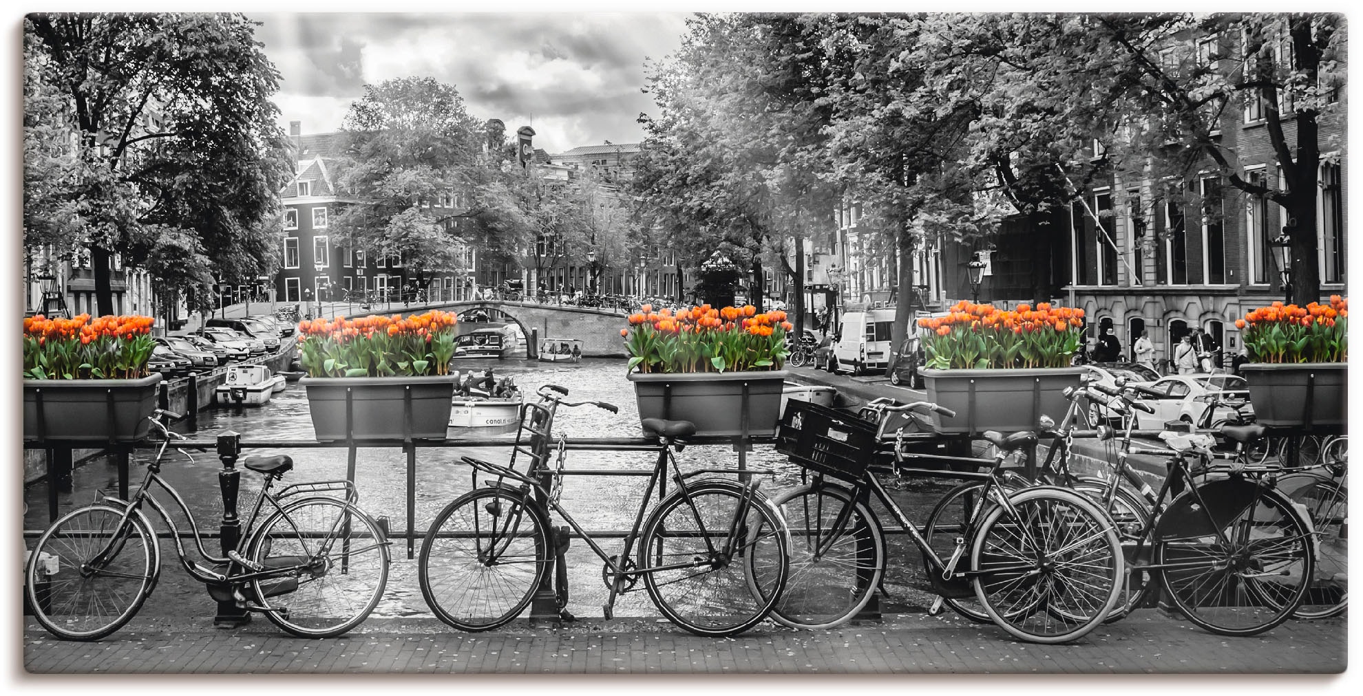 Artland Wandbild »Amsterdam Herengracht I«, Fahrräder, (1 St.), als Leinwan günstig online kaufen