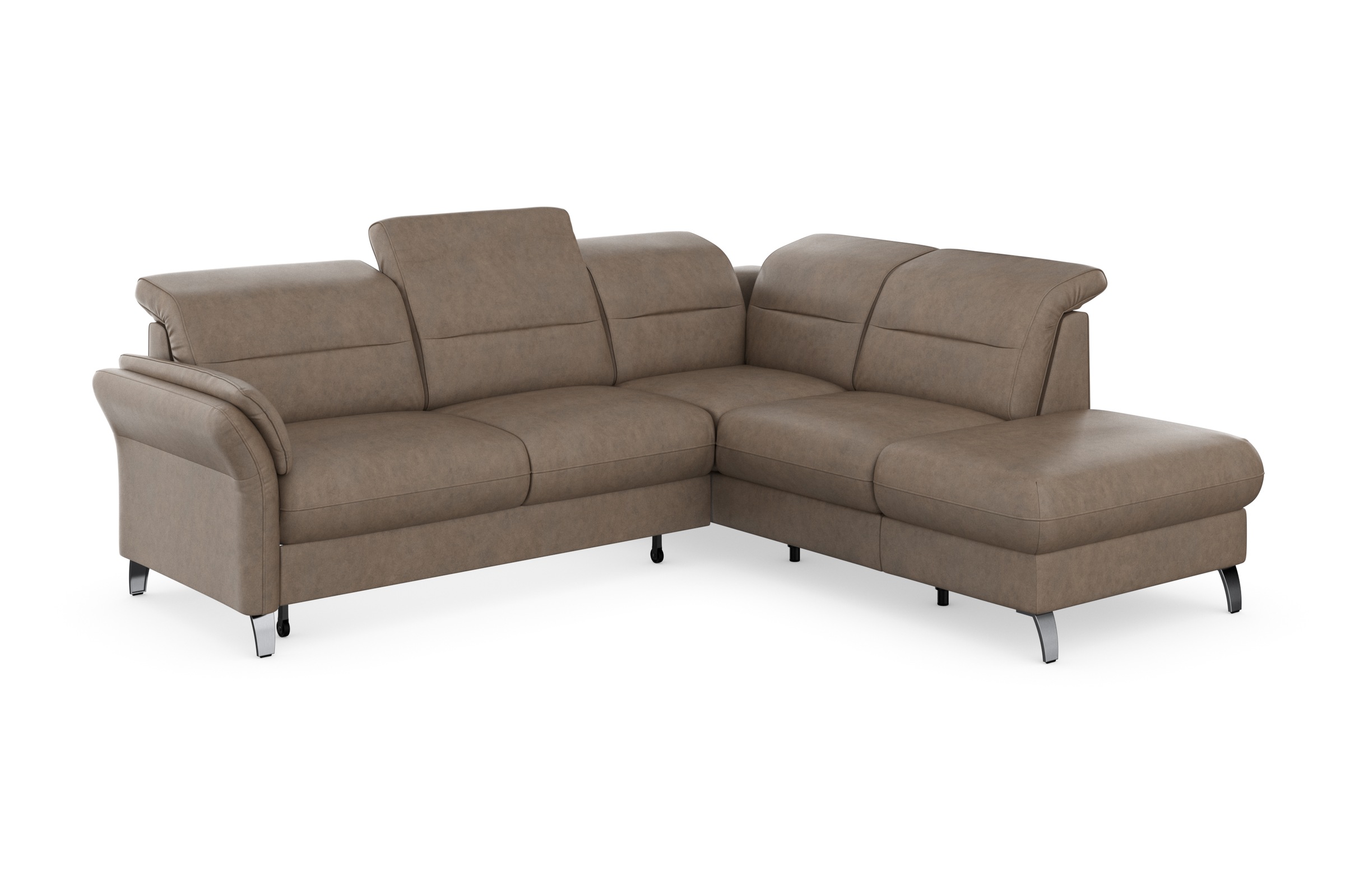 sit&more Ecksofa »Grenoble L-Form mit Federkern«, wahlweise mit Bettfunktion, Bettkasten, Arm- und Kopfteilverstellung