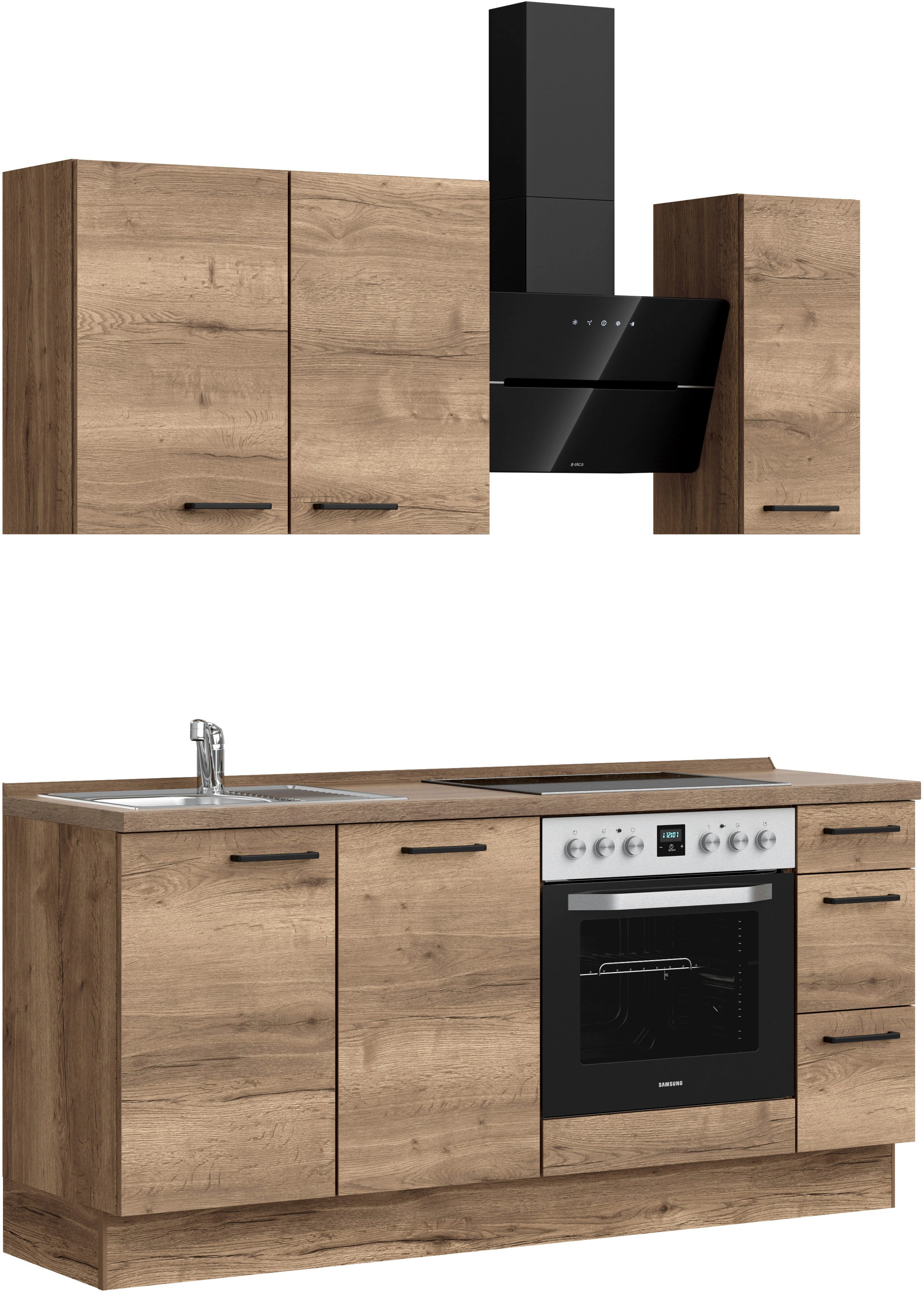 nobilia® Küchenzeile »"Structura II"«, vormontiert, Ausrichtung wählbar, Breite 180 cm, wahlw. mit E-Geräten