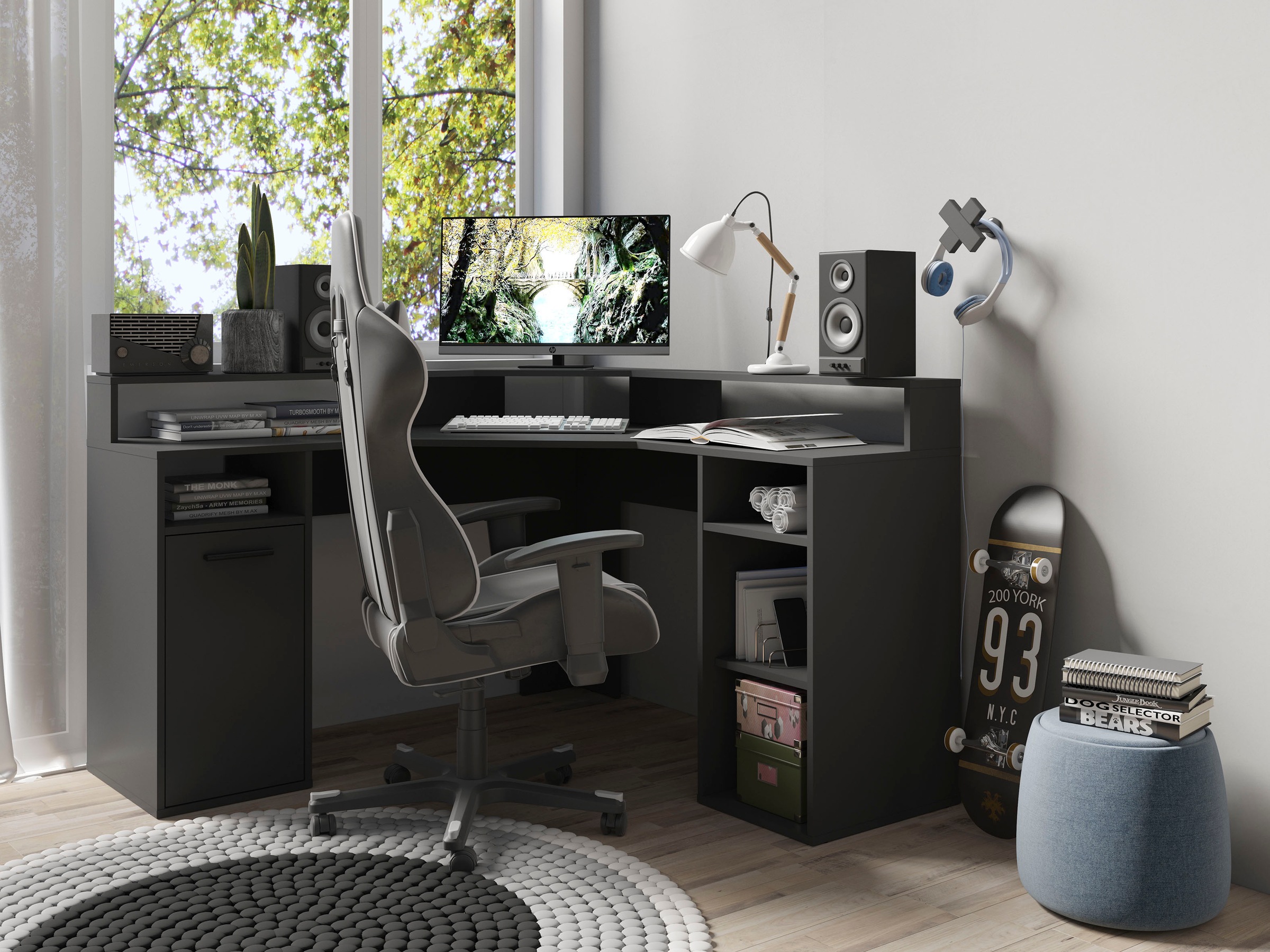 byLIVING Gamingtisch »Fox« Breite 139 cm, moderner Eck-Schreibtisch günstig online kaufen