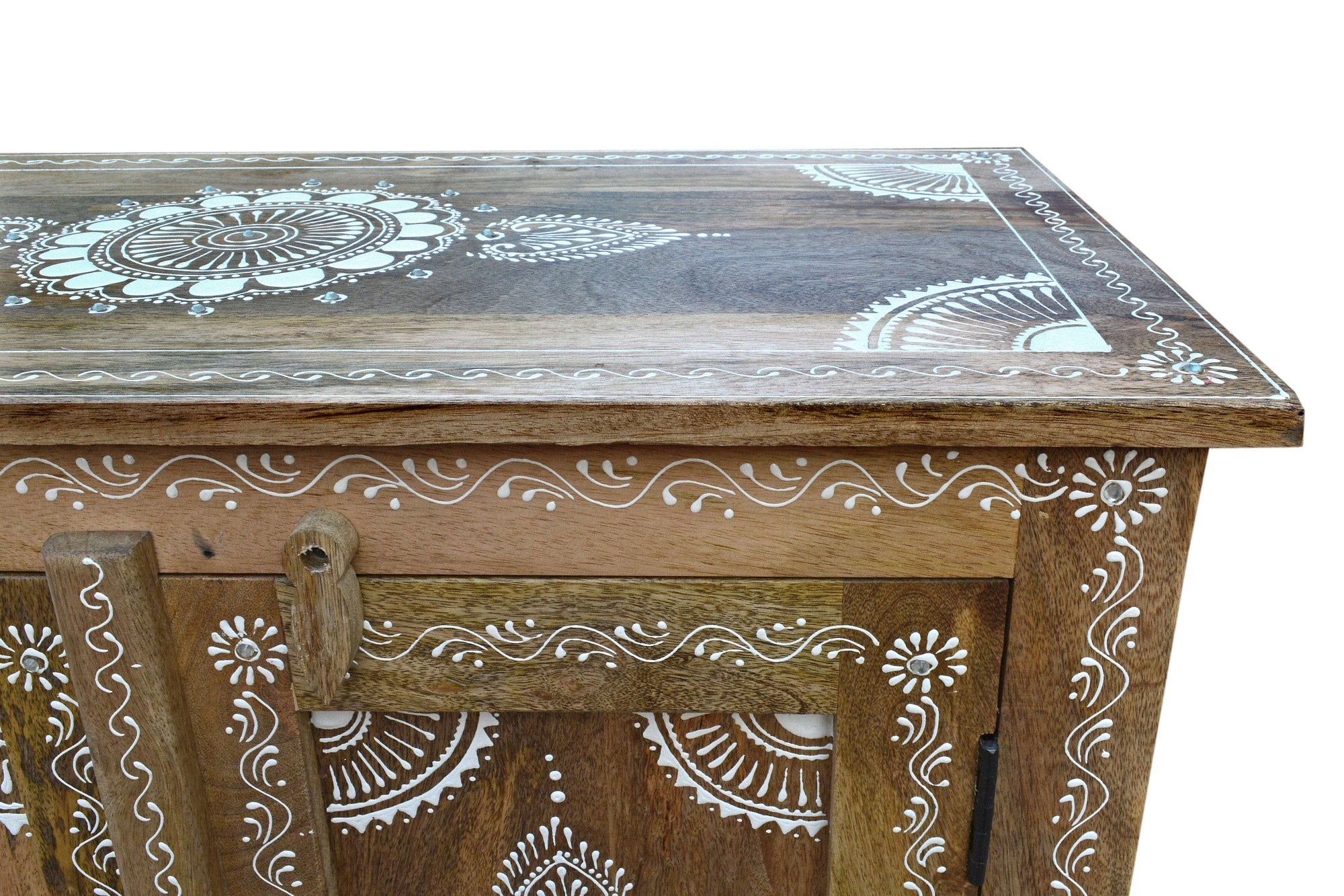 Home affaire Highboard »Gullaba«, Kommode, Hand bemalt, Breite/Höhe 80/120 cm
