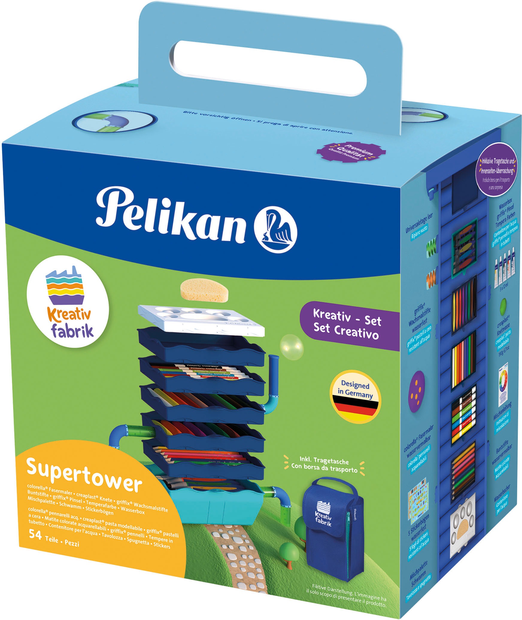 Pelikan Kreativset »Kreativfabrik - Supertower«, Inklusive Tragetasche, Made in Germany
