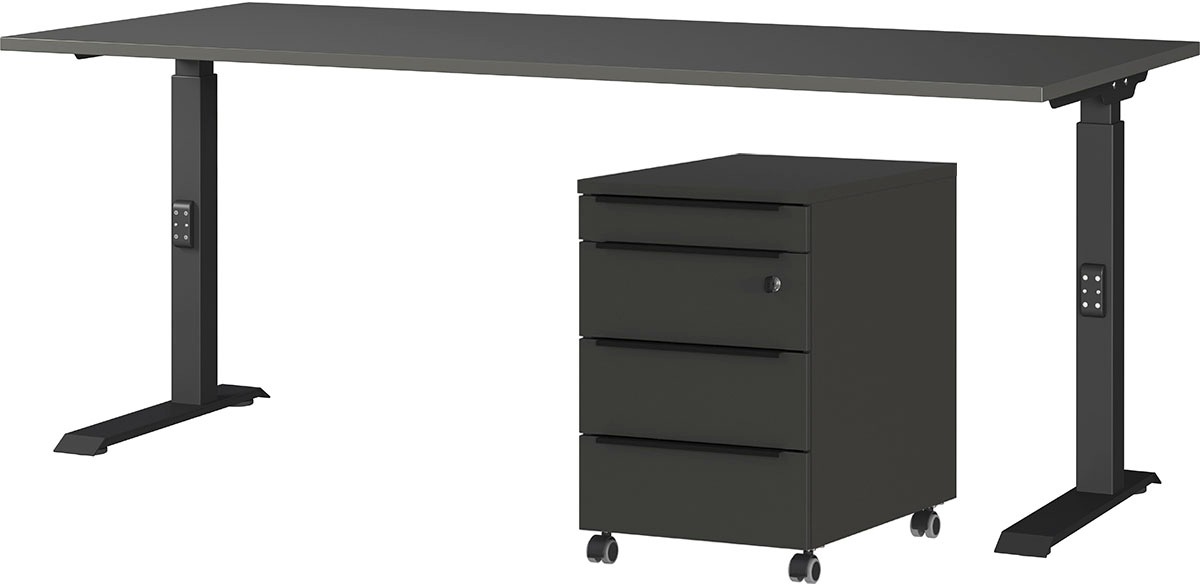 GERMANIA Büromöbel-Set "Mailand", 2-teiliges Set: Schreibtisch + Rollcontai günstig online kaufen