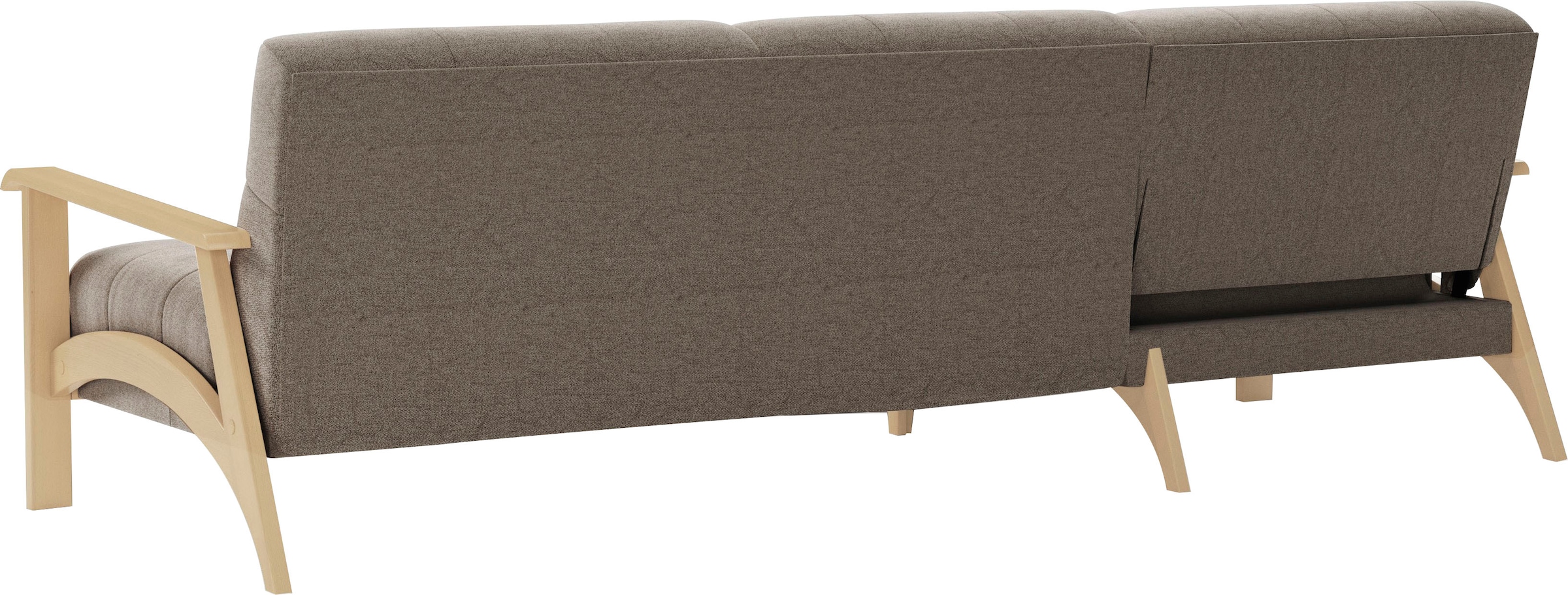 sit&more Ecksofa »Billund L-Form«, Armlehnen aus Buchenholz in natur, verschiedene Bezüge und Farben