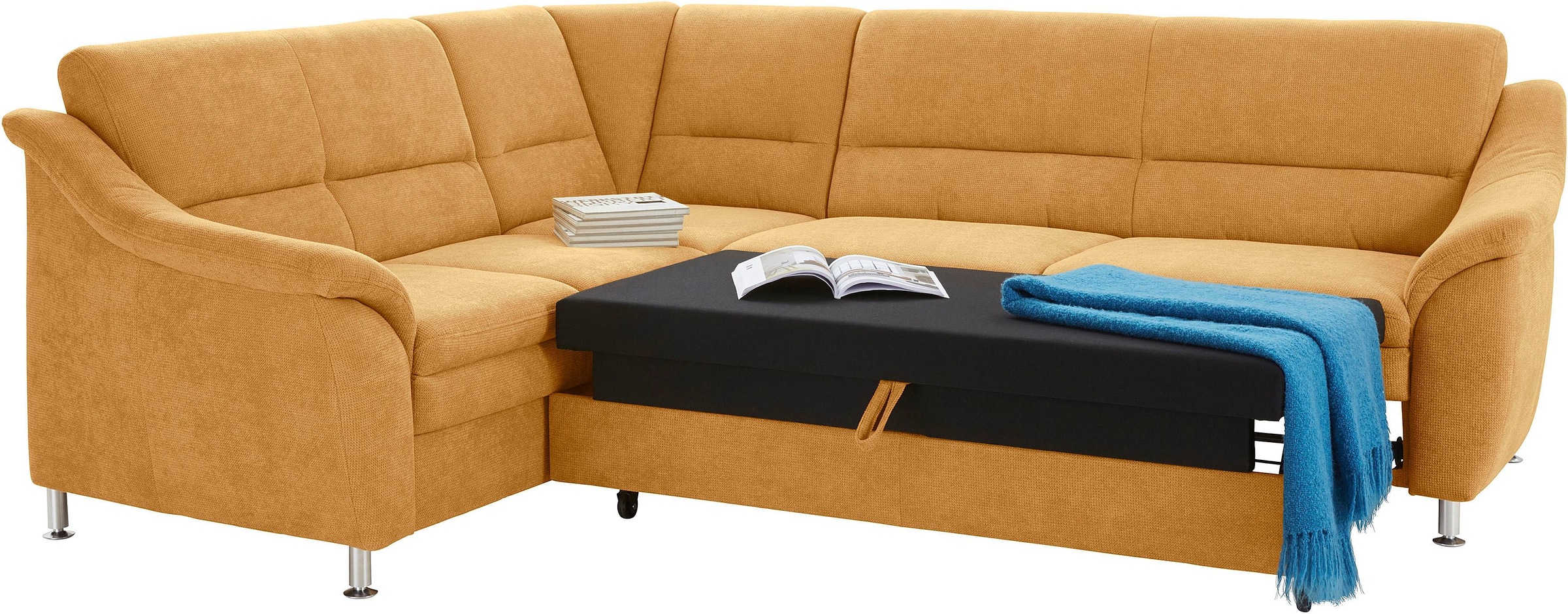 sit&more Ecksofa »Cardoso L-Form«, mit Federkern, wahlweise mit Bettfunktion und Schubkasten