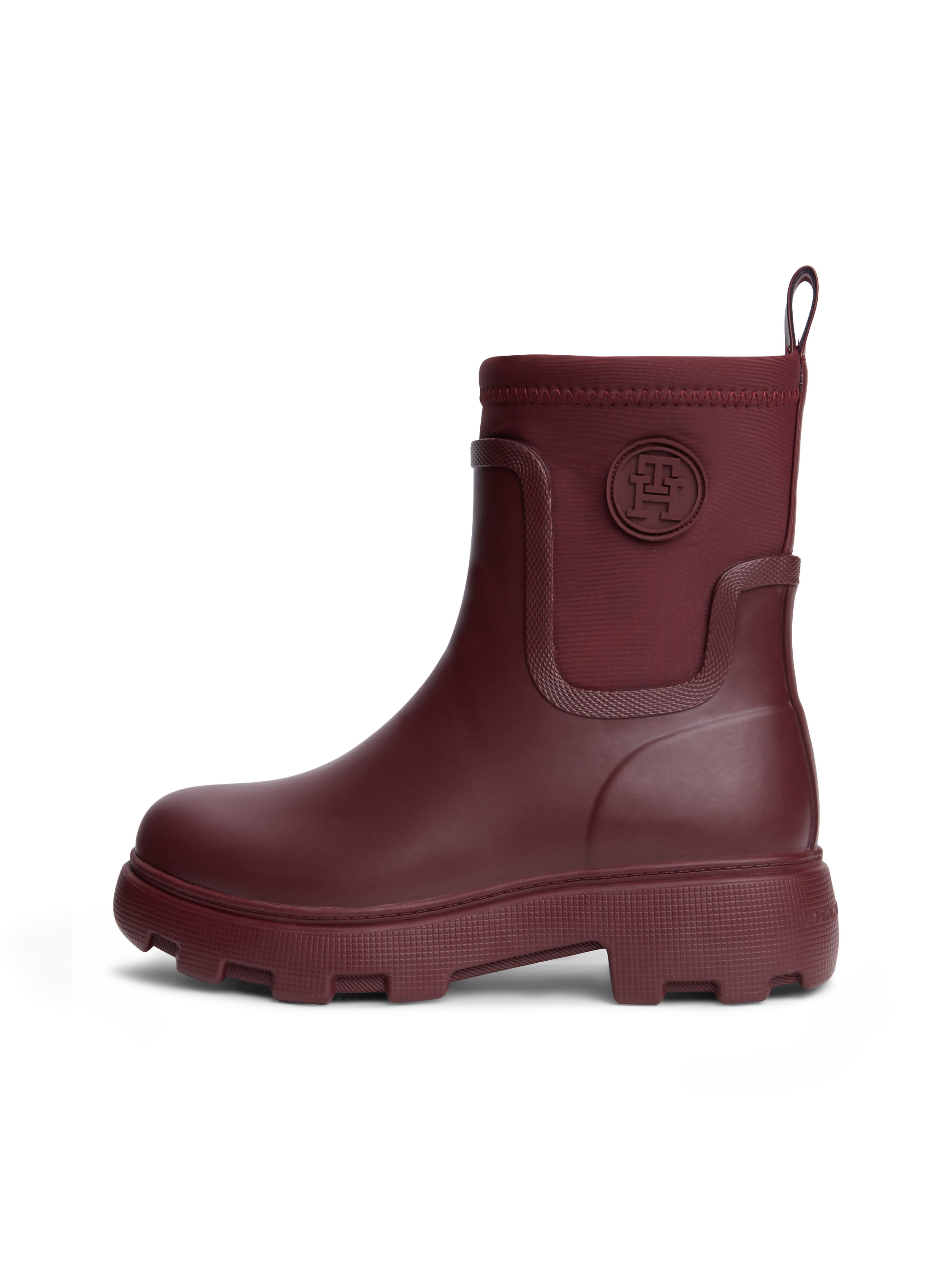 Tommy Hilfiger Gummistiefelette »TH STAMP WARM ANKLE RAIN BOOT«  Blockabsatz, Regenboots mit TH-Logoemblem
