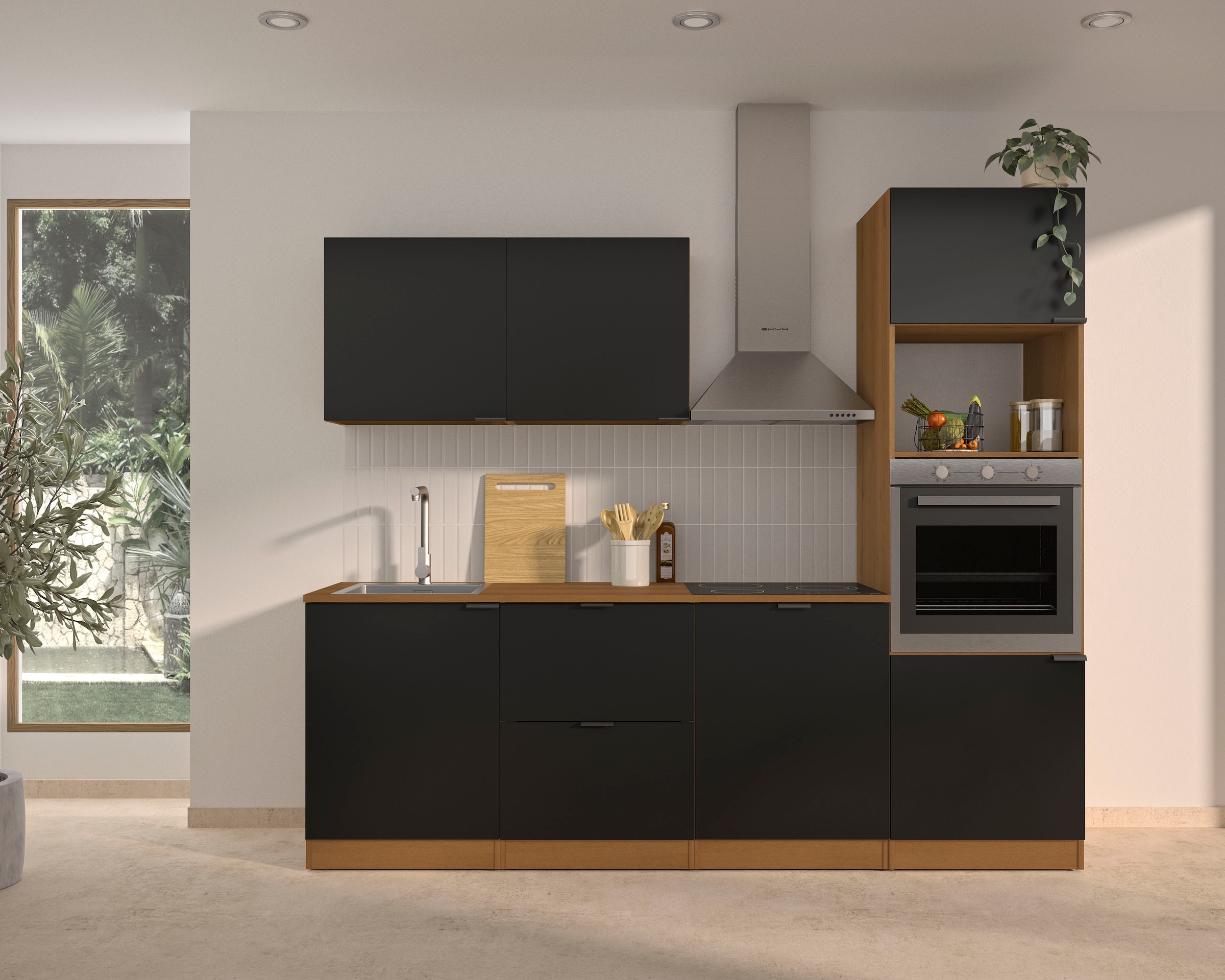 Gami Küchenzeile »240 cm EDEN ohne E-Geräte« melaminbeschichtet, pflegeleic günstig online kaufen