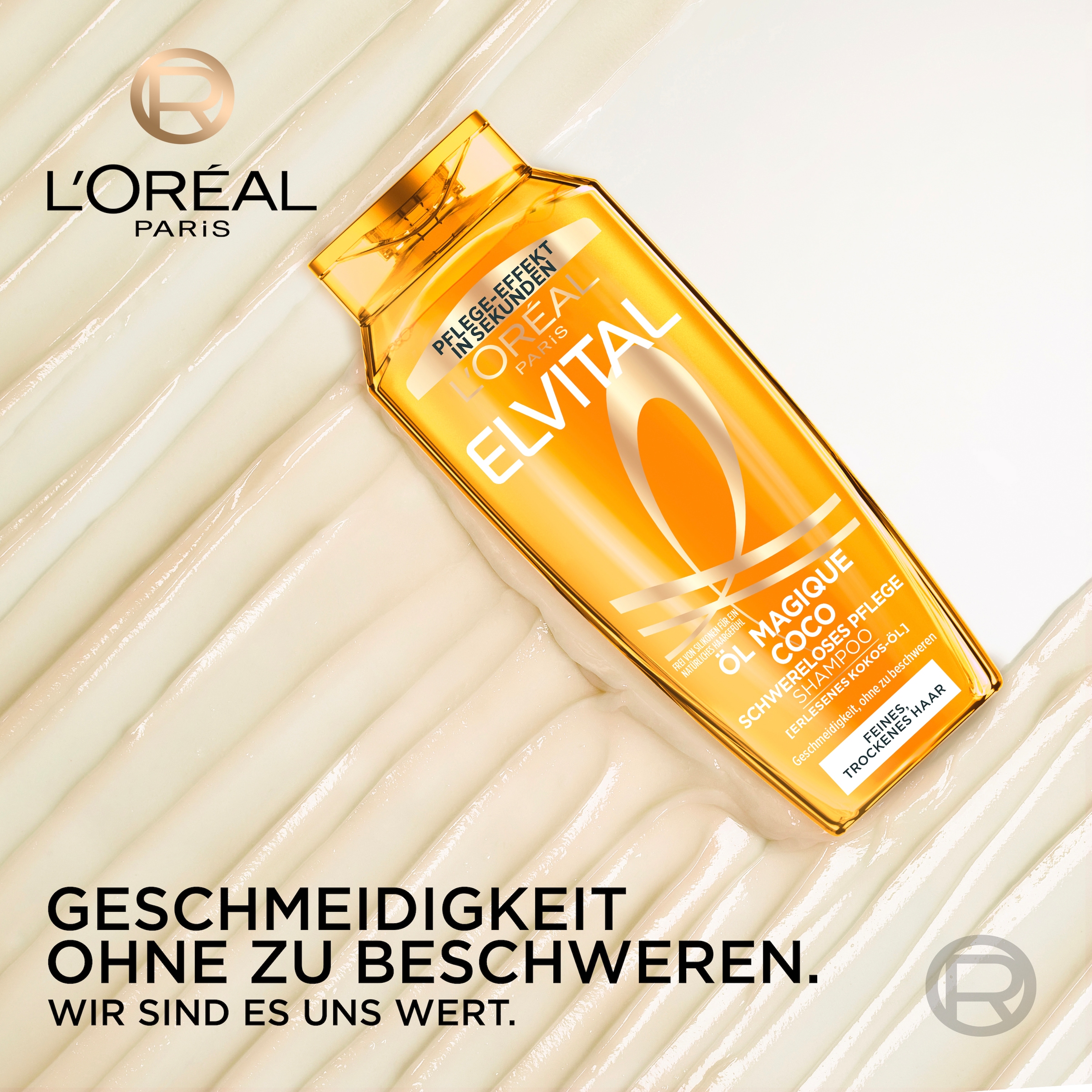 L'ORÉAL PARIS Haarshampoo »L'Oréal Paris Elvital Öl Magique Coco Shampoo« Erleichtert Kämmbarkeit, unglaubliche Leichtigkeit und Seidigkeit.