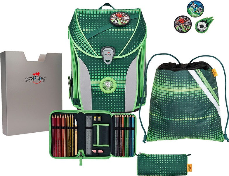 DerDieDas® Schulranzen »ErgoFlex MAX - Soccer Green«, reflektierende Details, mit 3... kaufen