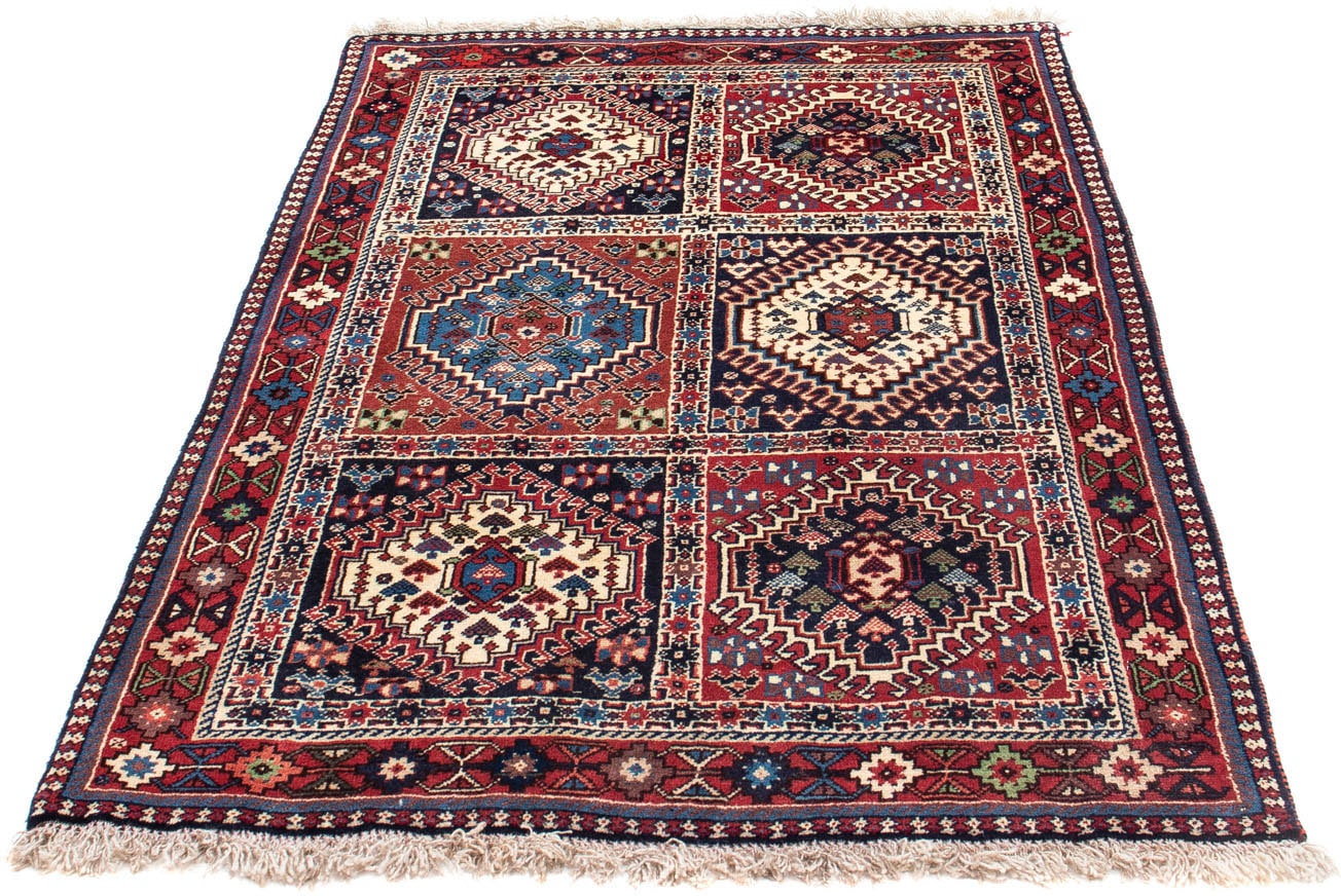 morgenland Wollteppich »Yalameh Felder Blu 143 x 99 cm«, rechteckig, 10 mm günstig online kaufen