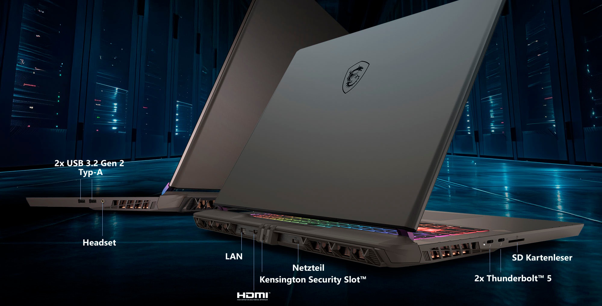 MSI Gaming-Notebook »Vector 17 HX AI A2XWHG-041«, 43,2 cm, / 17 Zoll, Intel, Core Ultra 9, GeForce® RTX 5070 Ti, 2000 GB SSD