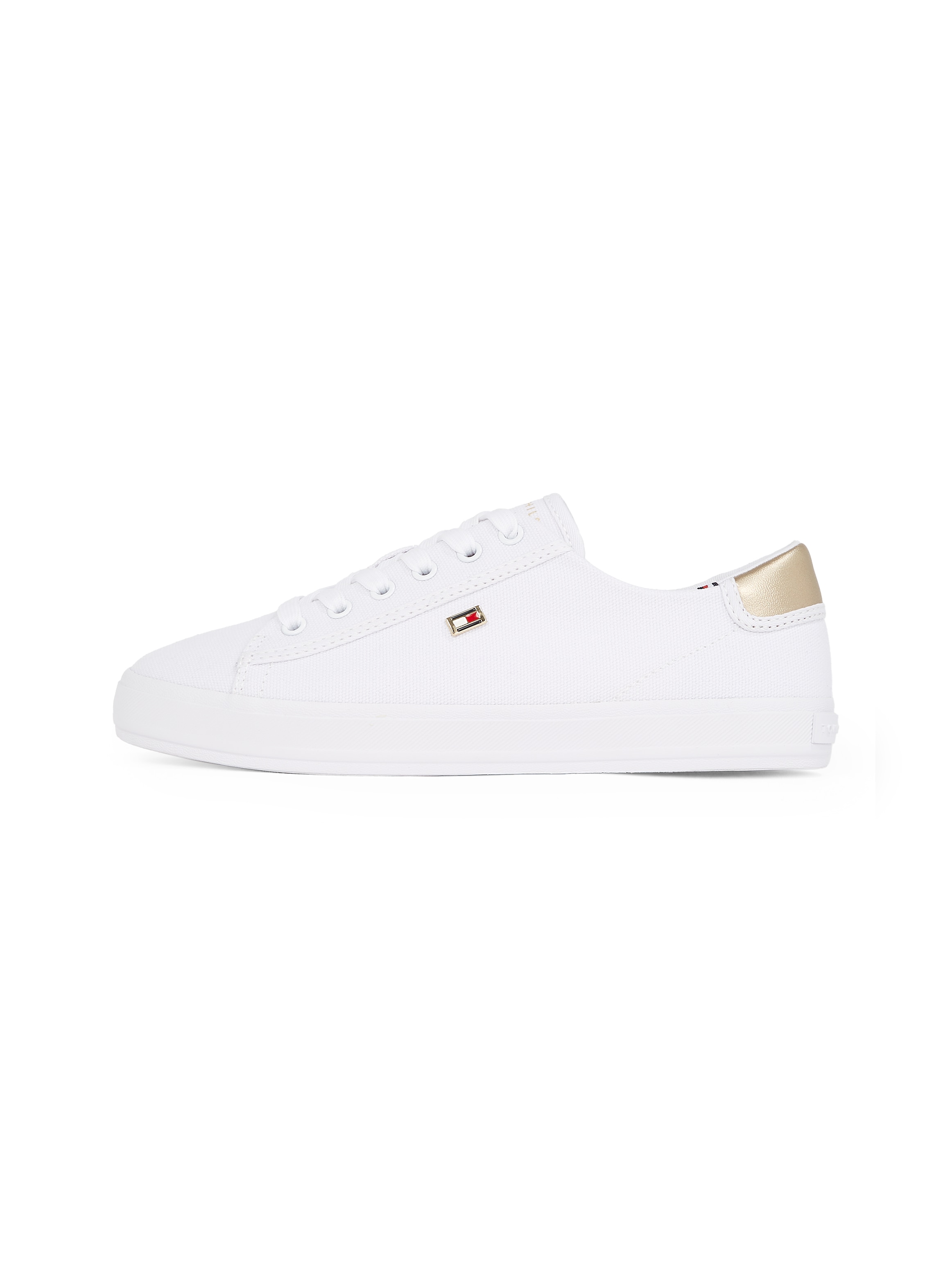 Tommy Hilfiger Plateausneaker »VULC CANVAS LACE UP SNEAKER«, Freizeitschuh, Halbschuh, Schnürschuh, in schmaler Form