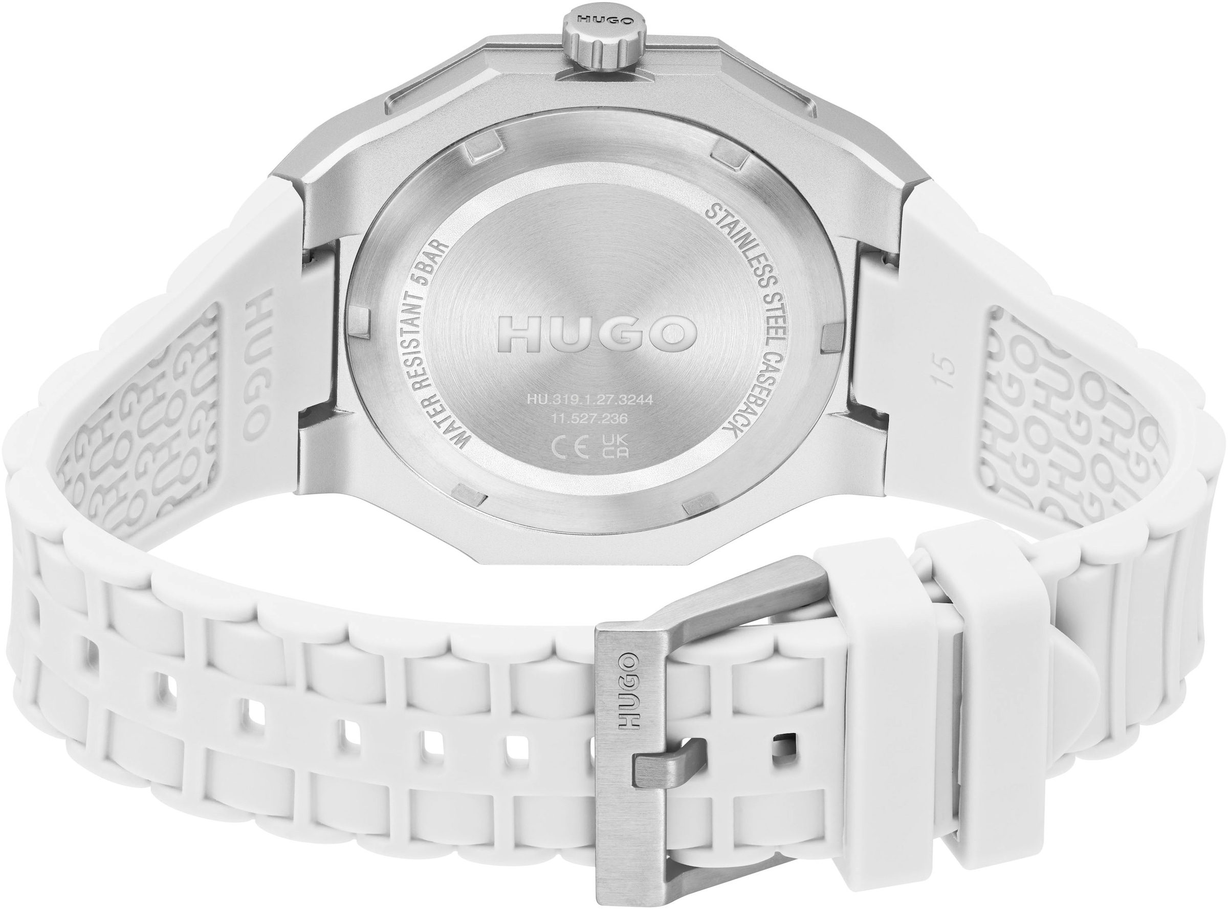 HUGO Quarzuhr »#GRAIL LIGHT« Armbanduhr, Herrenuhr, Silikonarmband, analog