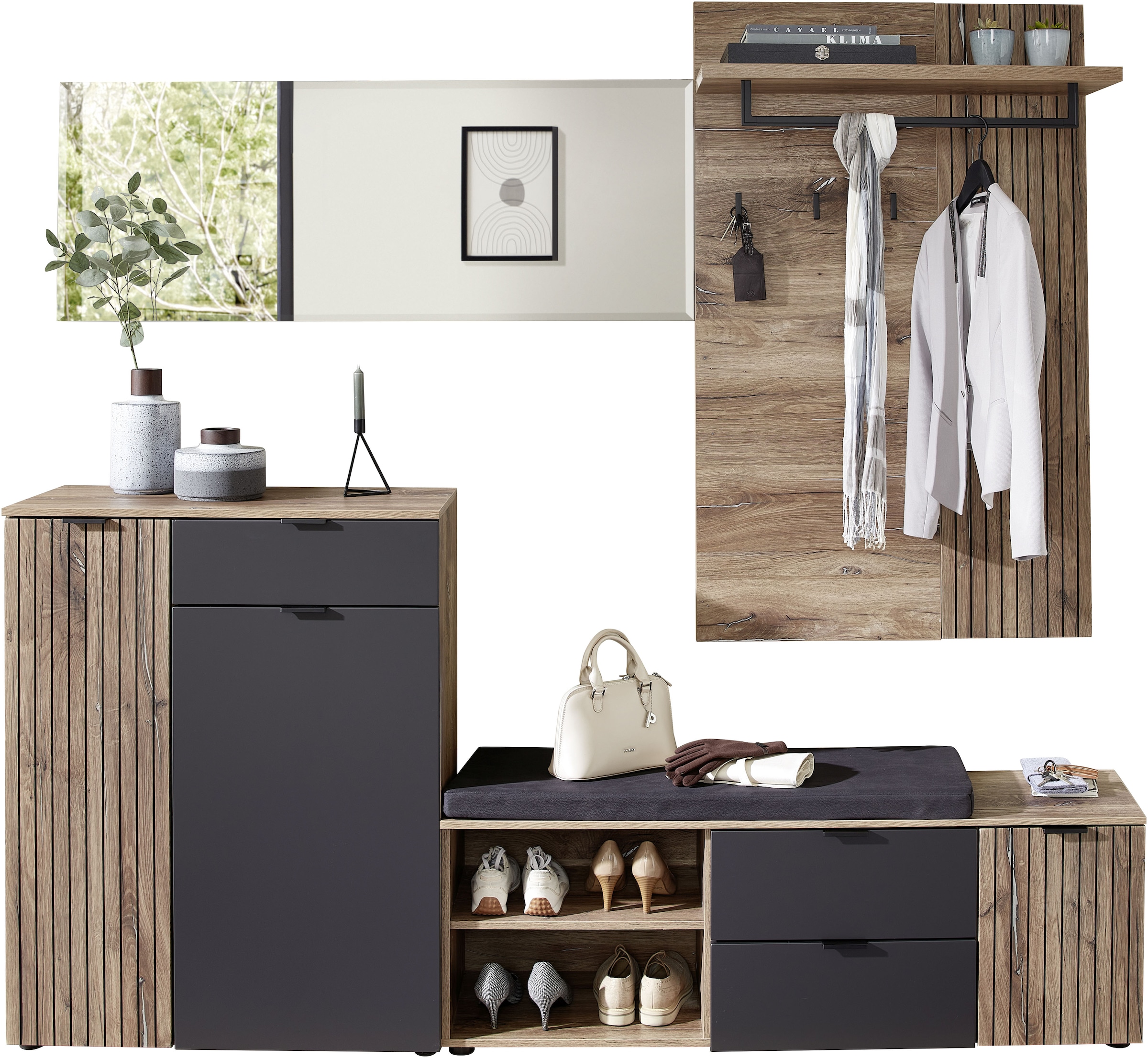 Innostyle Garderoben-Set »LINEA Garderoben Set,besteht aus 4 Typen, 216x204x38cm (B/H/T)«, (4 St.)