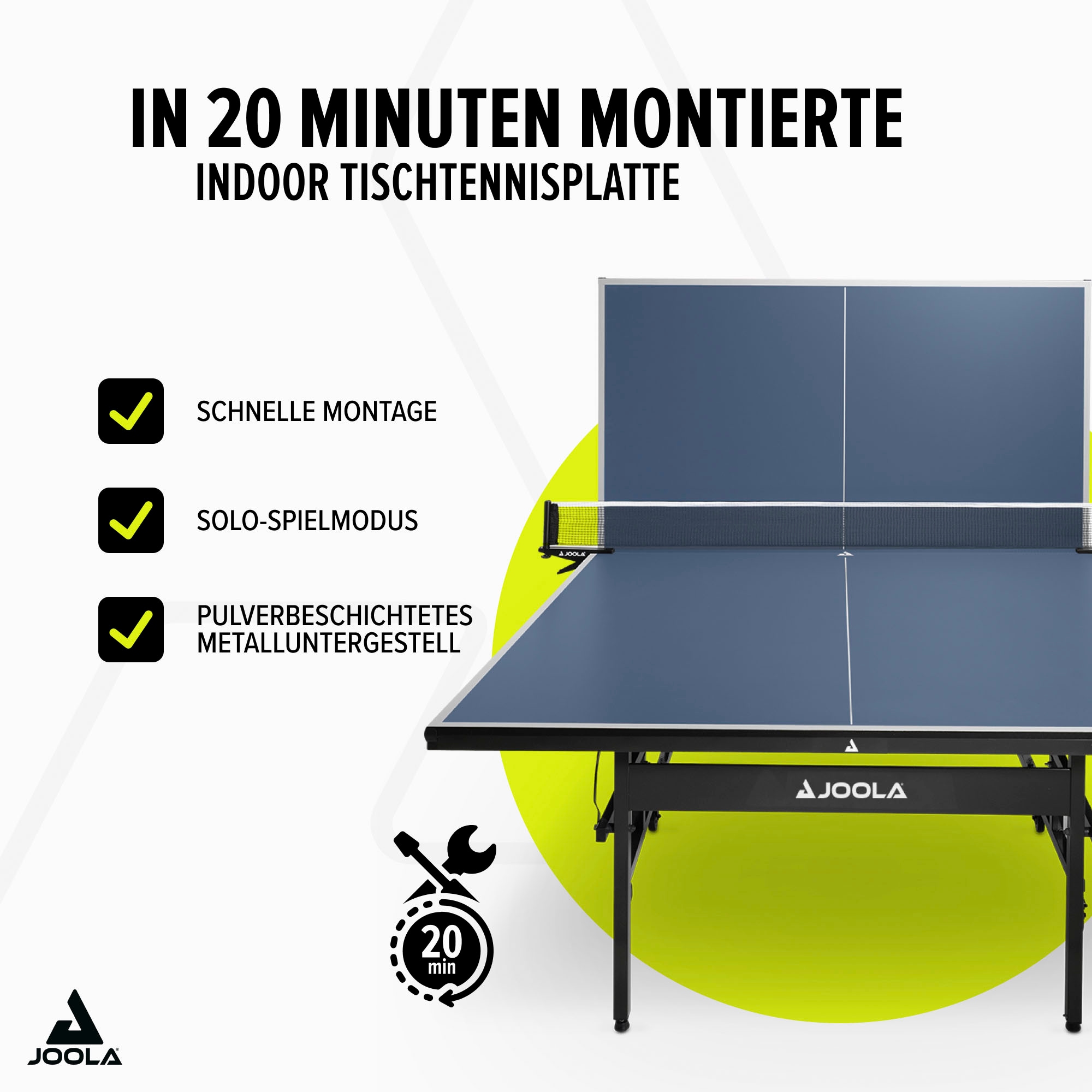 Joola Tischtennisplatte »Inside 15«, (Packung), Indoor Tischtennistisch - klappbares Untergestell, inkl. Netz