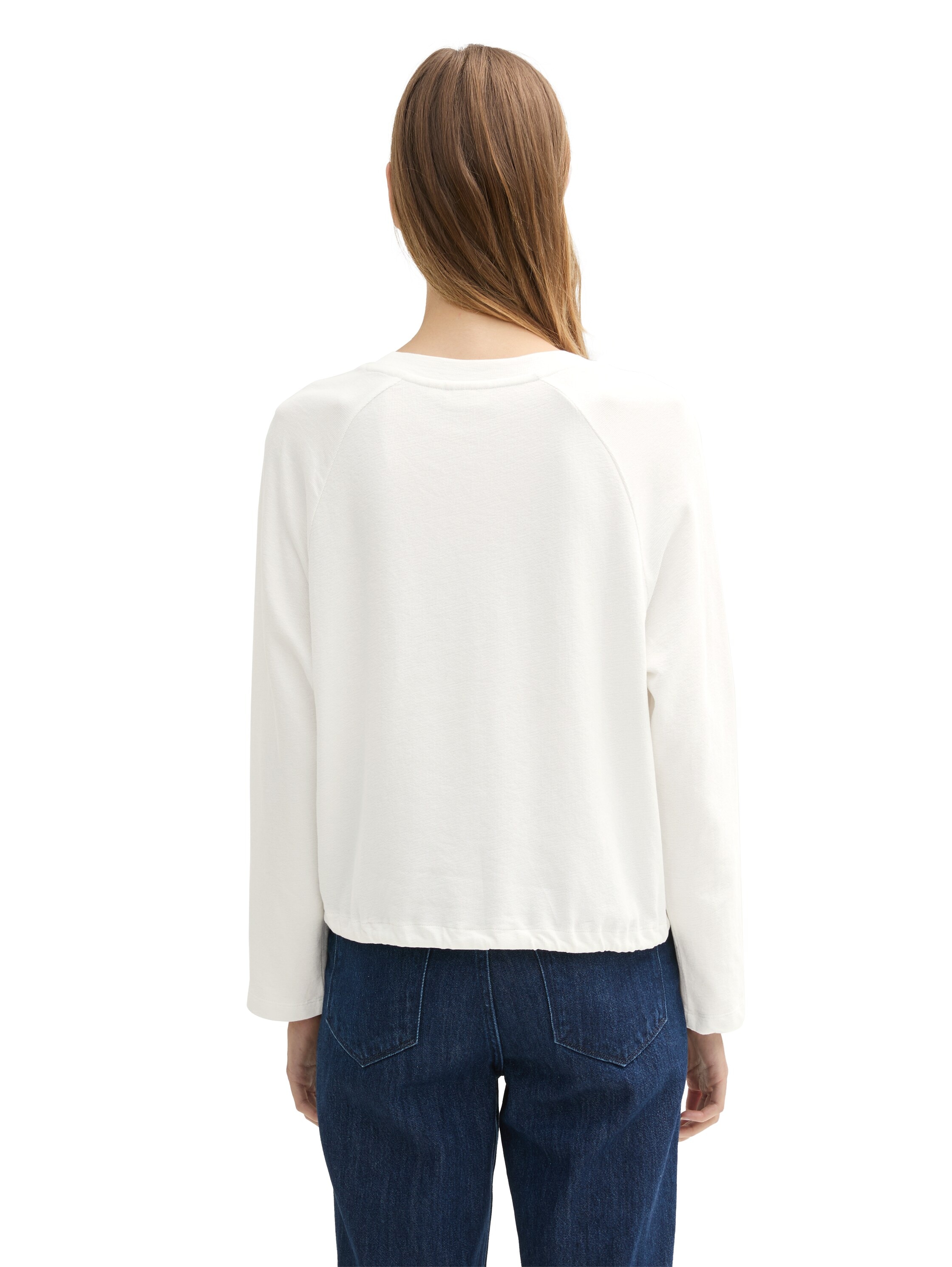 TOM TAILOR Denim Langarmshirt, mit Tunnelzug und Kordel