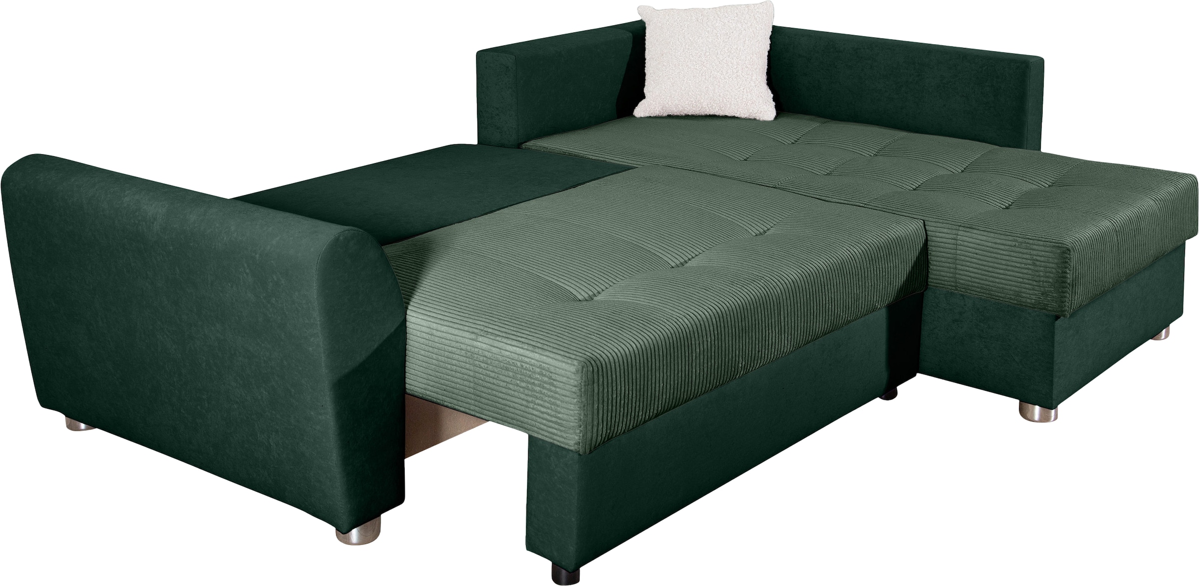 COLLECTION AB Ecksofa »JANA L-Form«, Ecksofa,Bettfunktion,Bettkasten,Bonnelfederkern,Rückenkissen