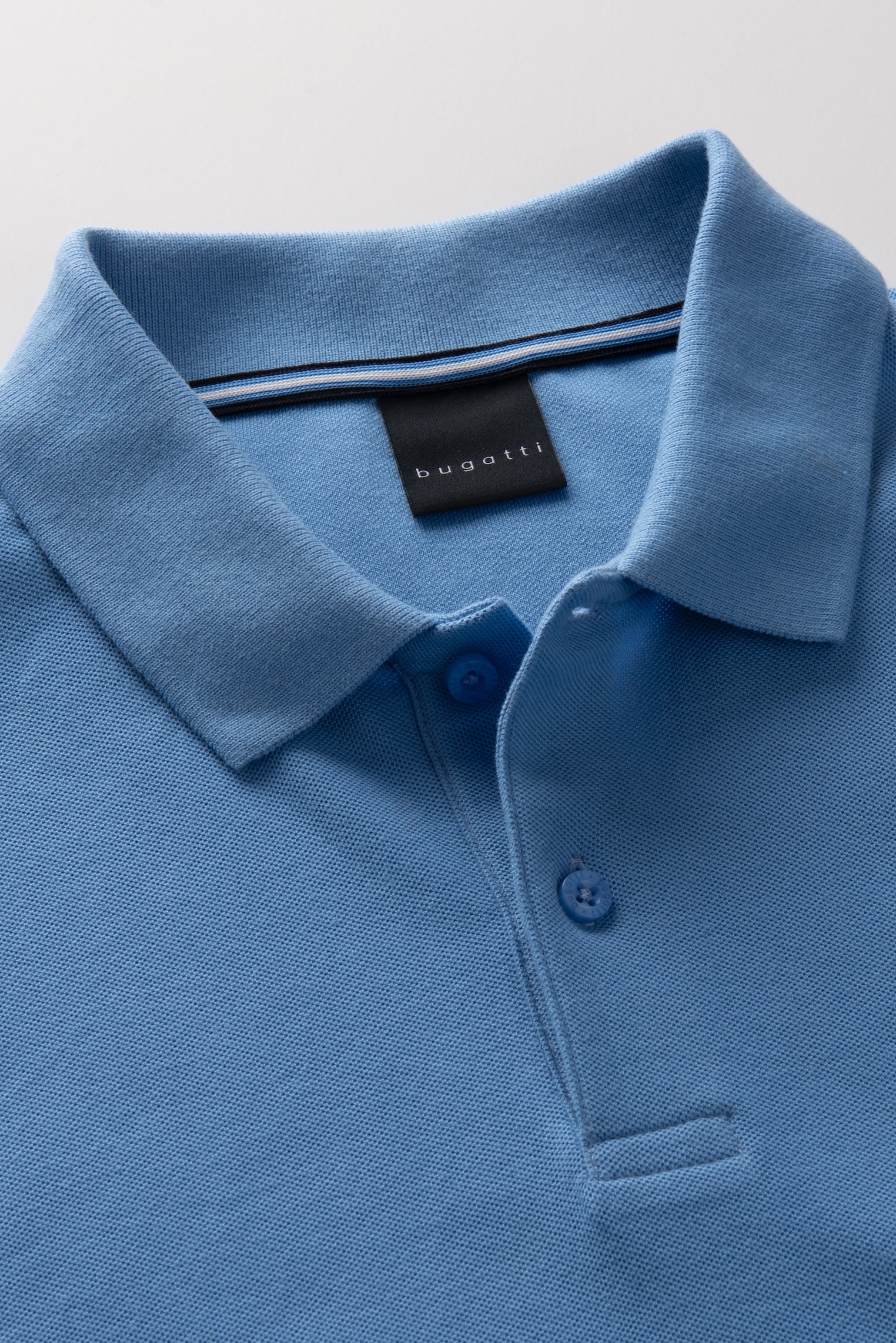 bugatti Langarm-Poloshirt, aus reiner Baumwolle