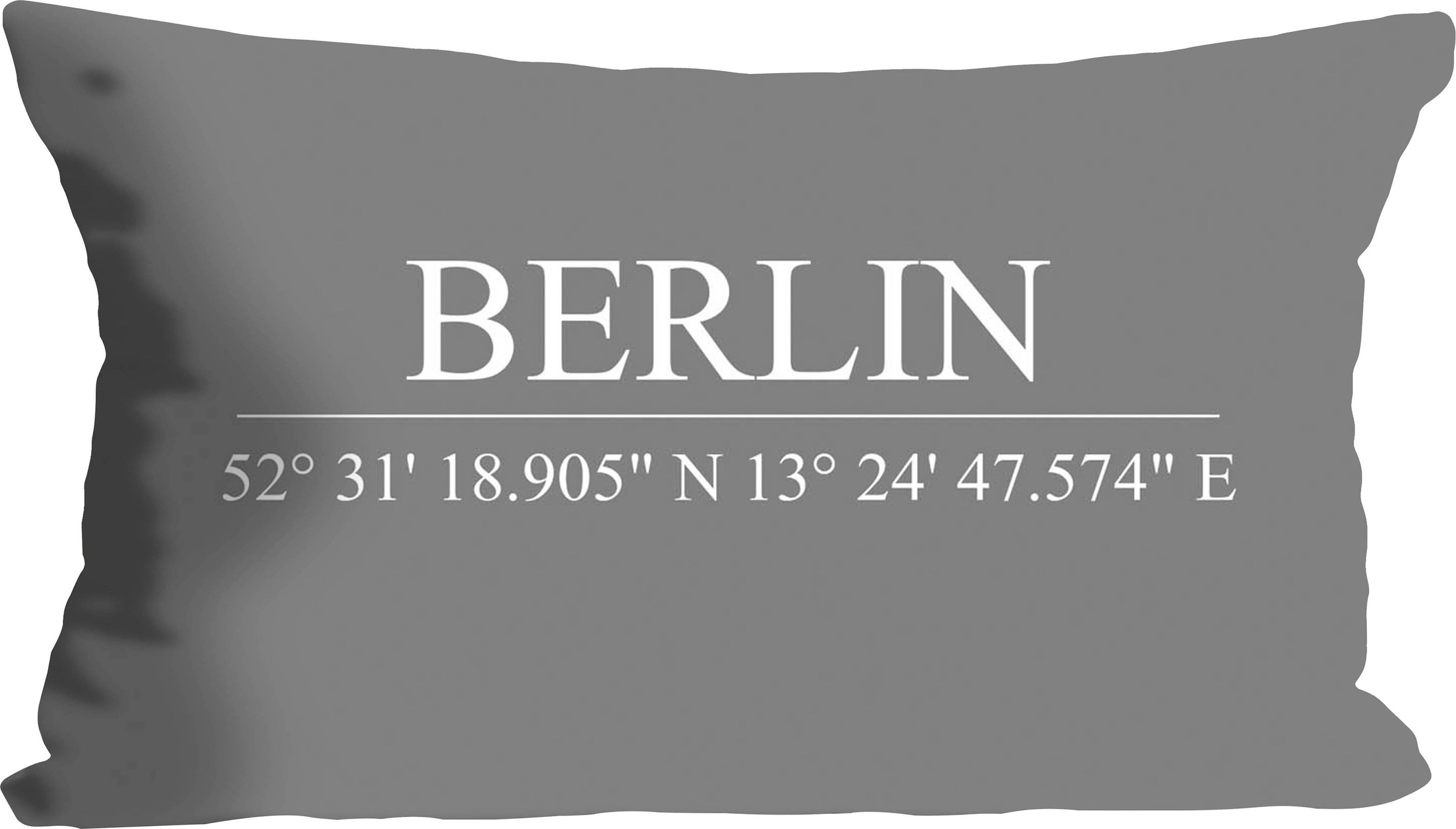 queence Dekokissen »Berlin«, Kissenhülle,Grau,Berlin,Schriftzug,Koordinaten günstig online kaufen