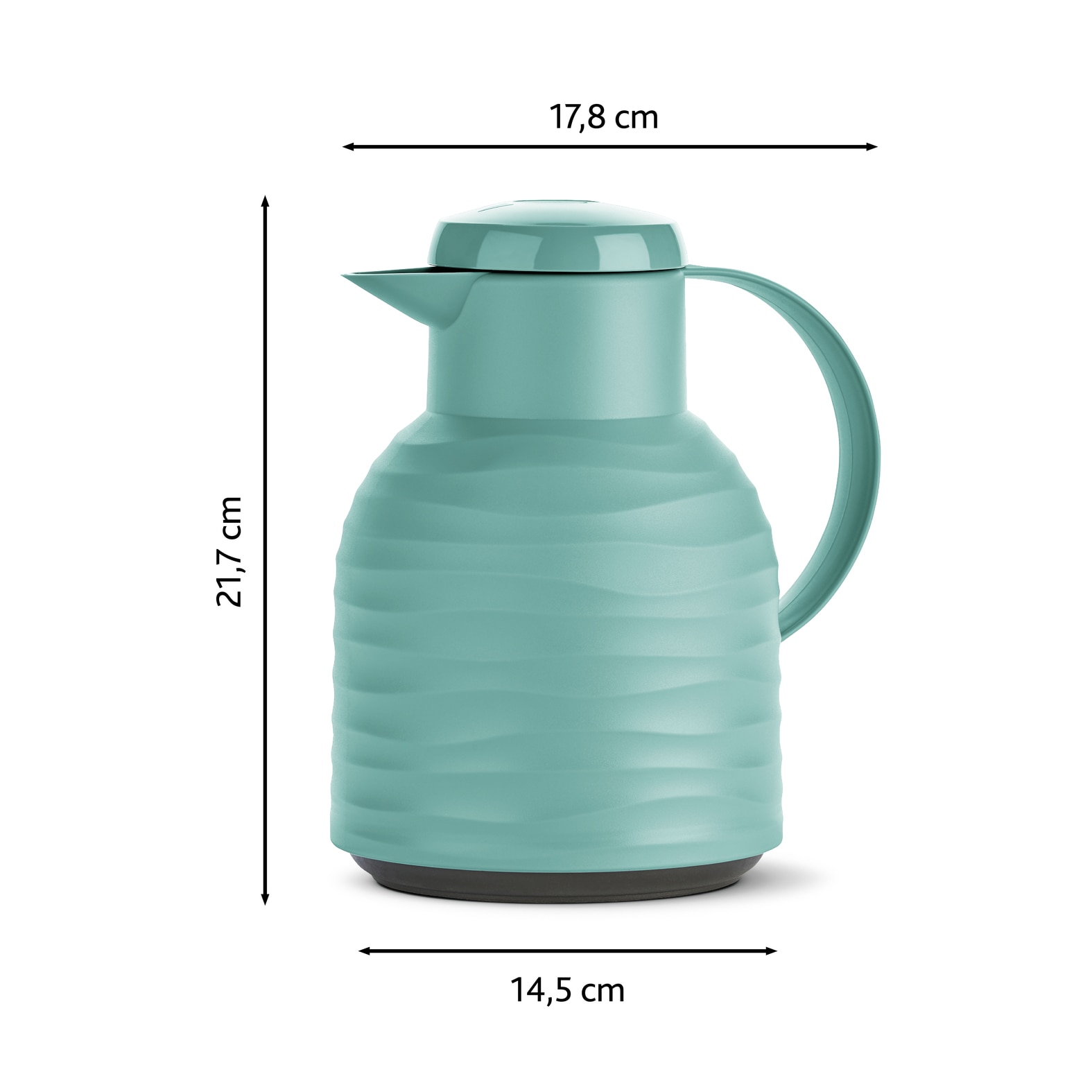 Emsa Isolierkanne »Samba Wave«, 1 l, Made in Germany, 12h warm/24h kalt, Quick-Press-Deckel, Glaskolben