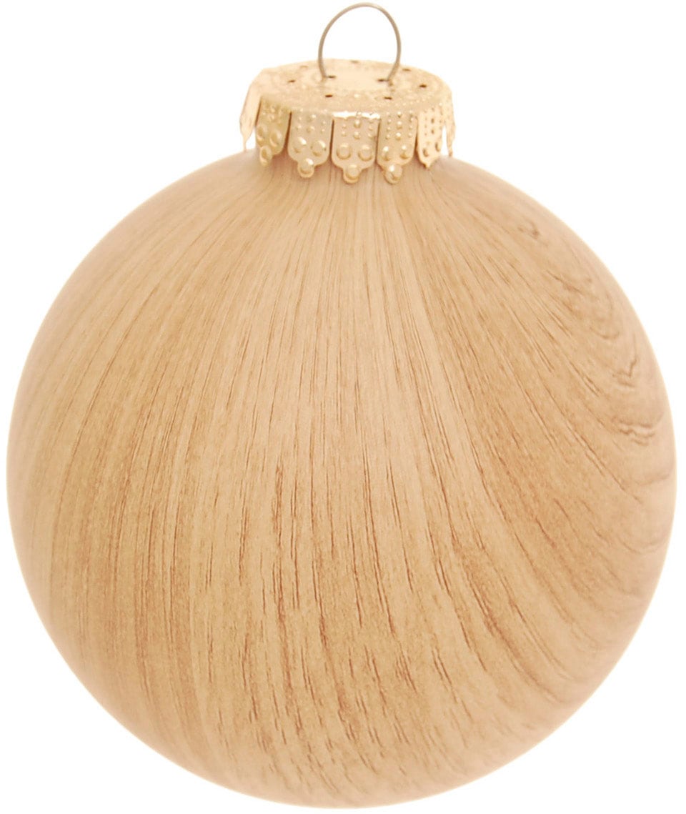 Krebs Glas Lauscha Christbaumschmuck »Glasornament "Santa in Holzoptik", Höhe ca. 11 cm«, (1 tlg.), Weihnachtsdeko, Weihnachtsbaumkugel, Christbaumkugeln aus Glas