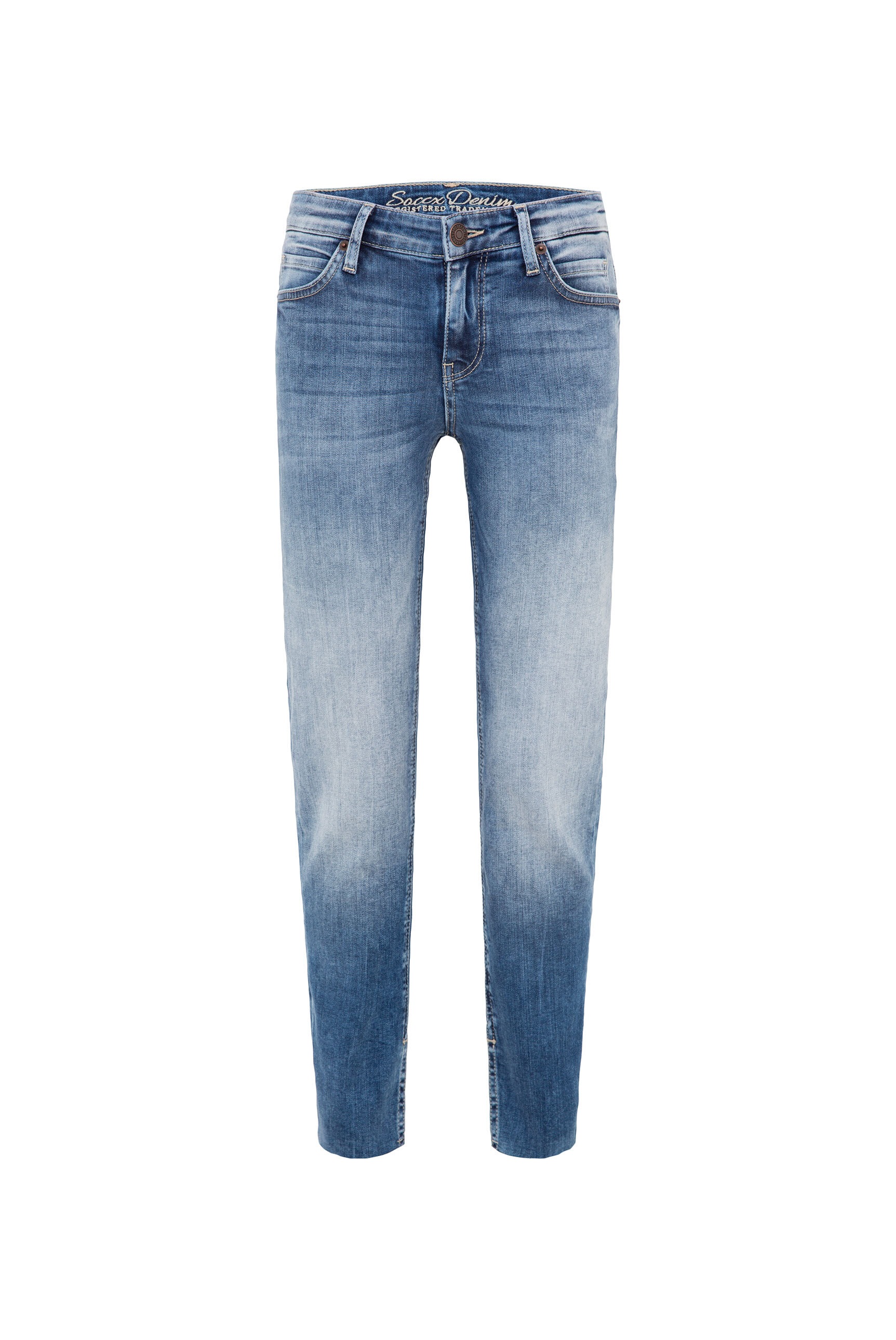SOCCX Slim-fit-Jeans, mit Schlitz am Saum