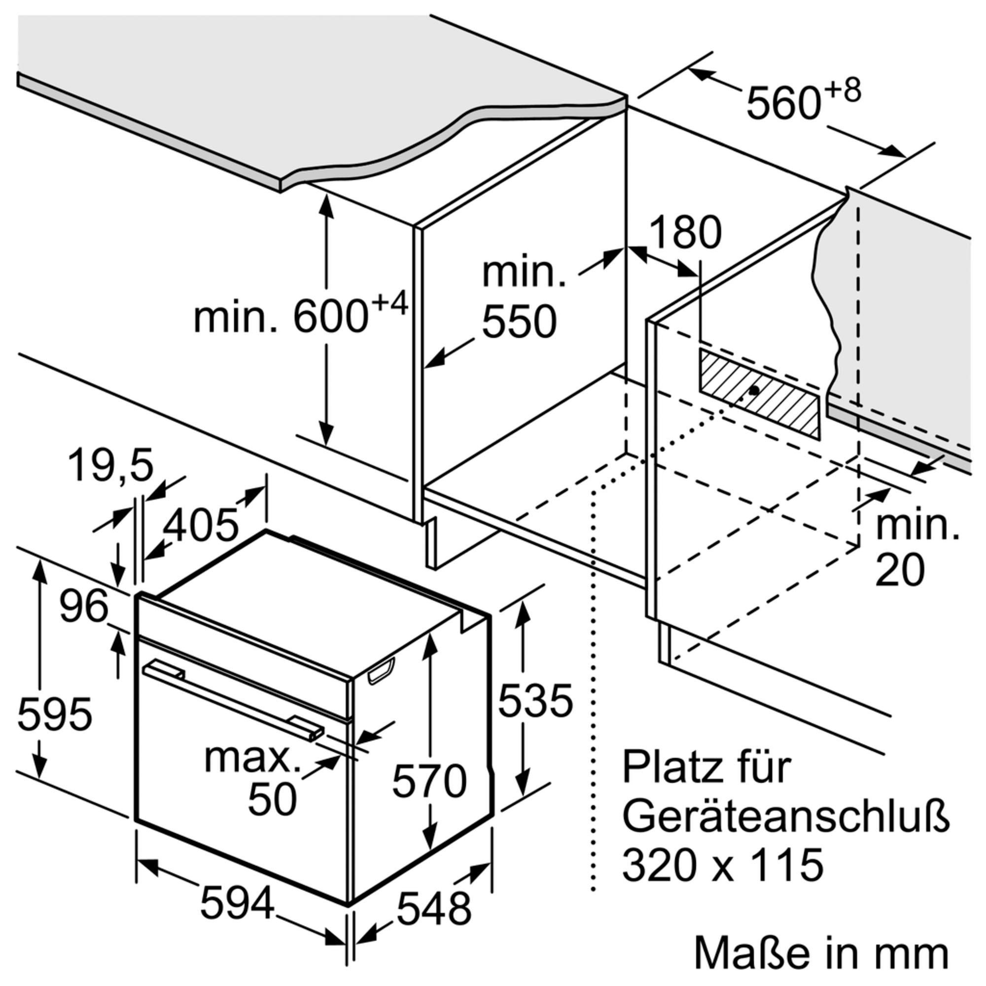 BOSCH Pyrolyse Backofen »HBA578BS0«, Serie 6, HBA578BS0, mit Teleskopauszug nachrüstbar, Pyrolyse-Selbstreinigung