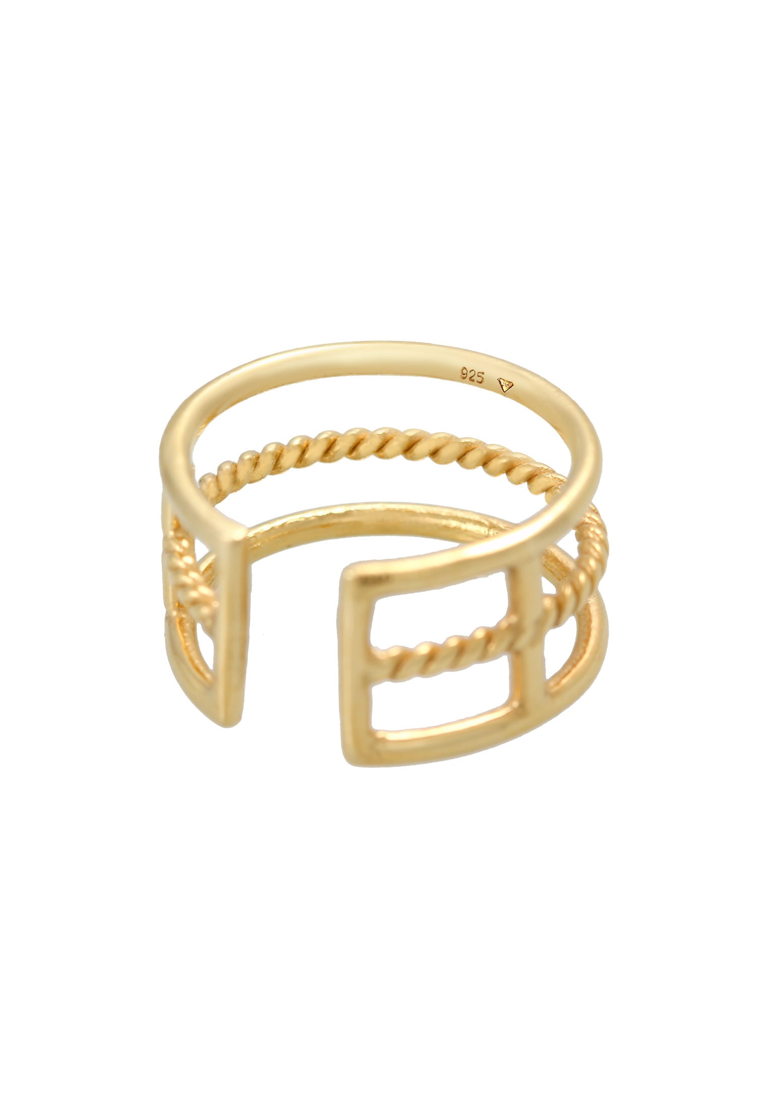 Elli Fingerring »Offen Verstellbar 3-reihig Breit 925 Silber«