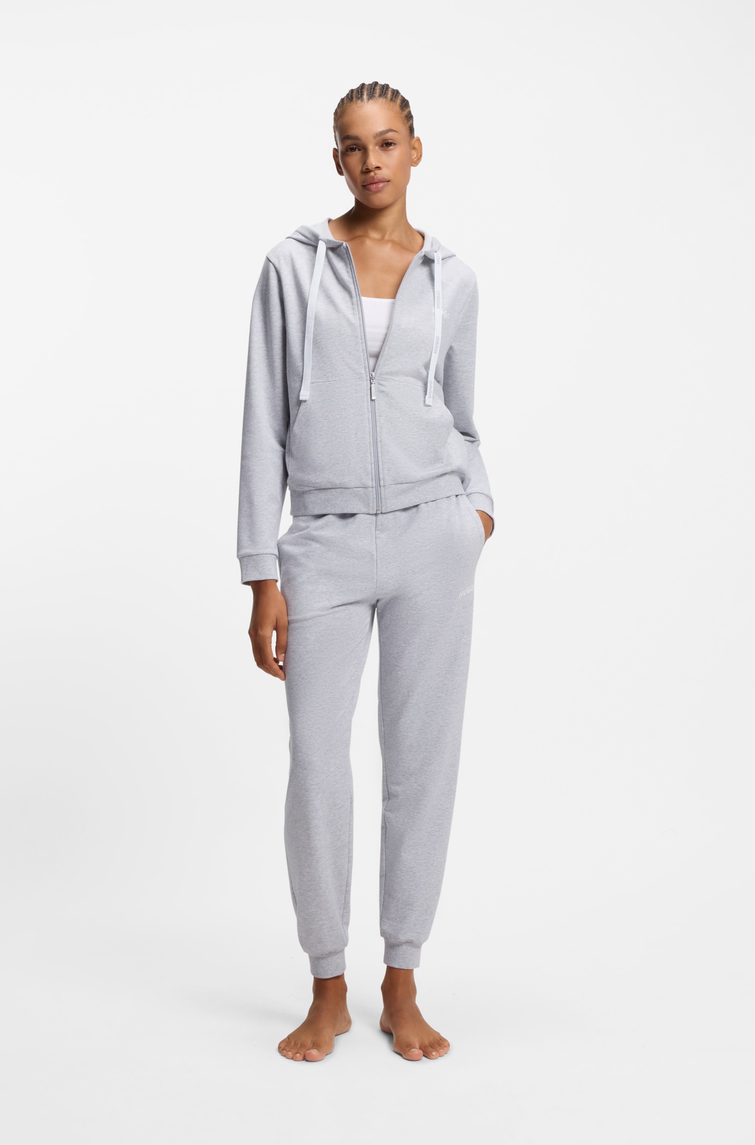 HUGO Underwear Sweatjacke Kapuze, Reißverschluss, gerade geschnitten