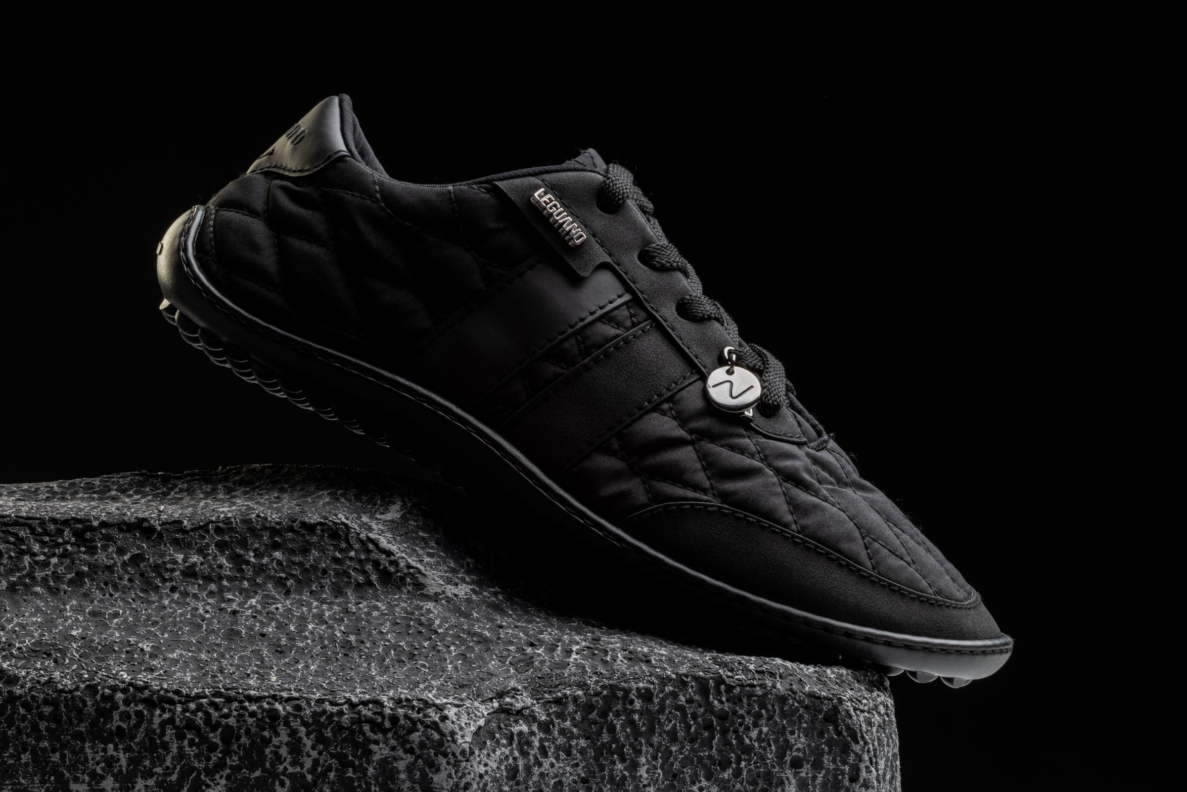 Leguano Barfußschuh »NIGHTSTEP«  Schnürschuh mit Ziersteppung und Logo-Anhänger