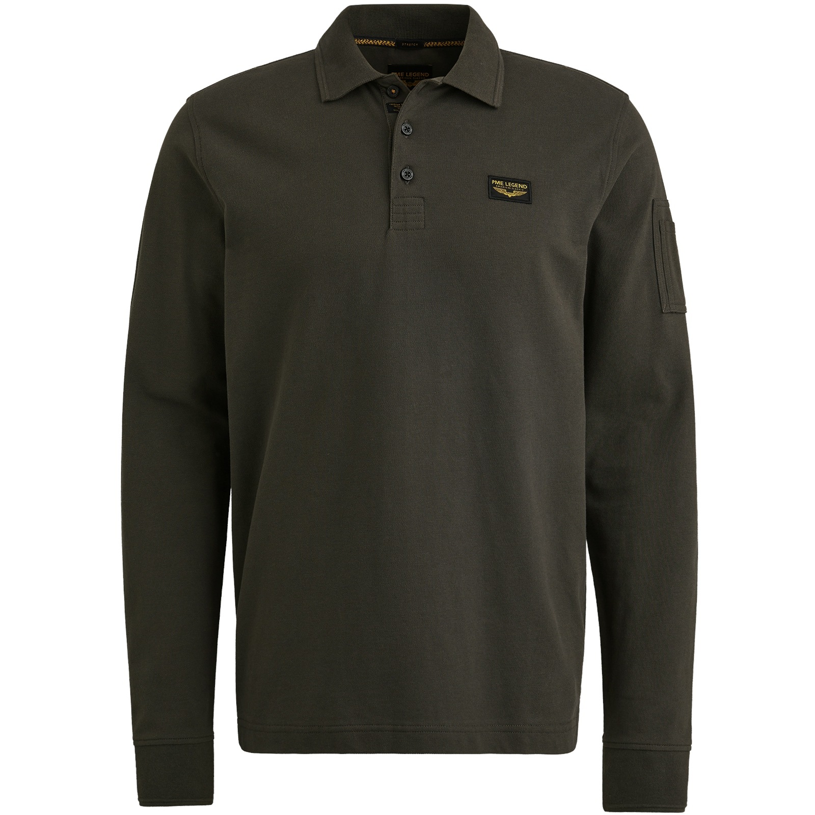 PME LEGEND Langarm-Poloshirt, mit Logo Stickerei