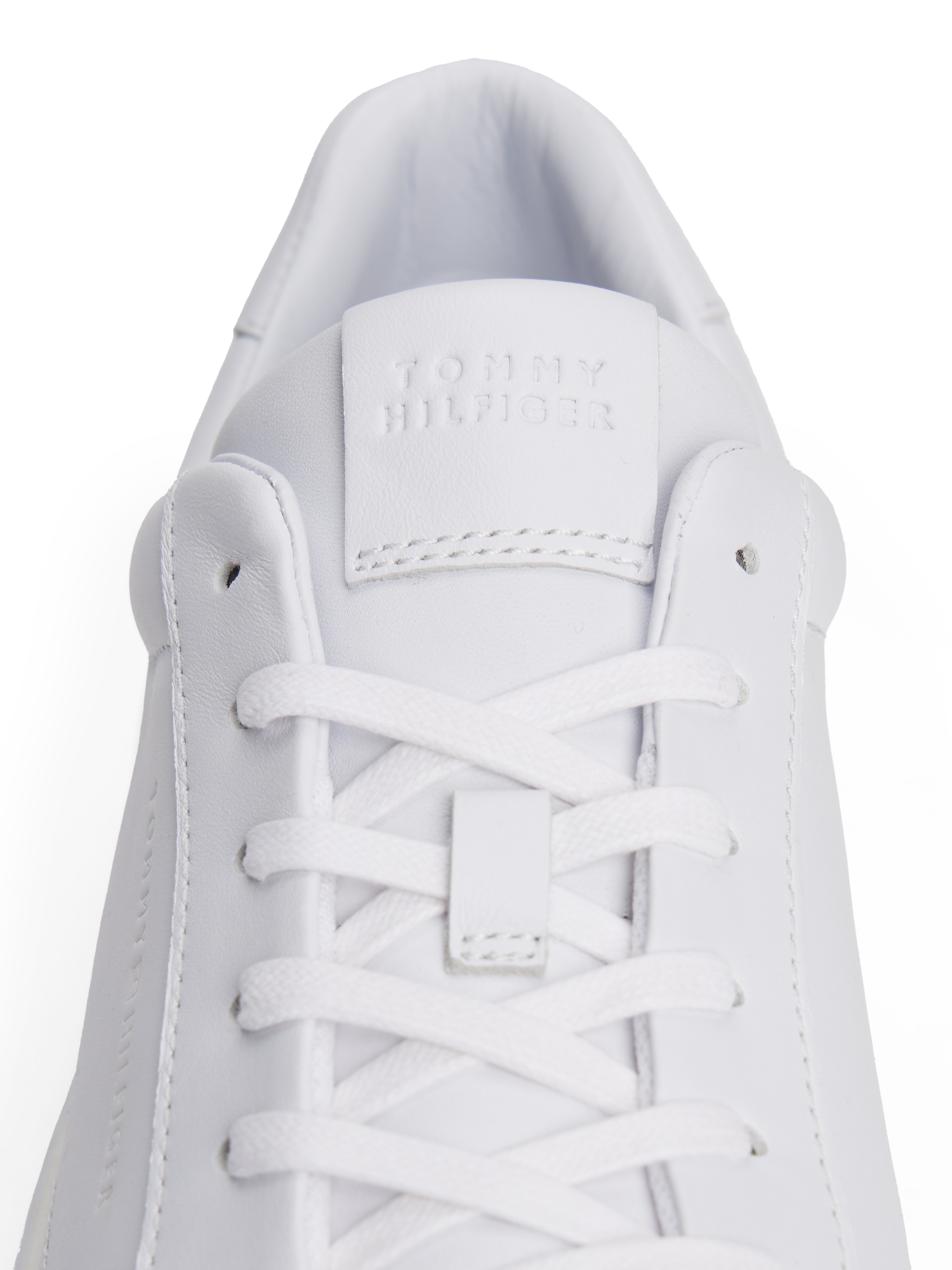 Tommy Hilfiger Sneaker »PREMIUM DRESS CUPSOLE LTH«  , Freizeitschuh, Halbschuh, Schnürer mit Flaggen-Emblem an der Ferse