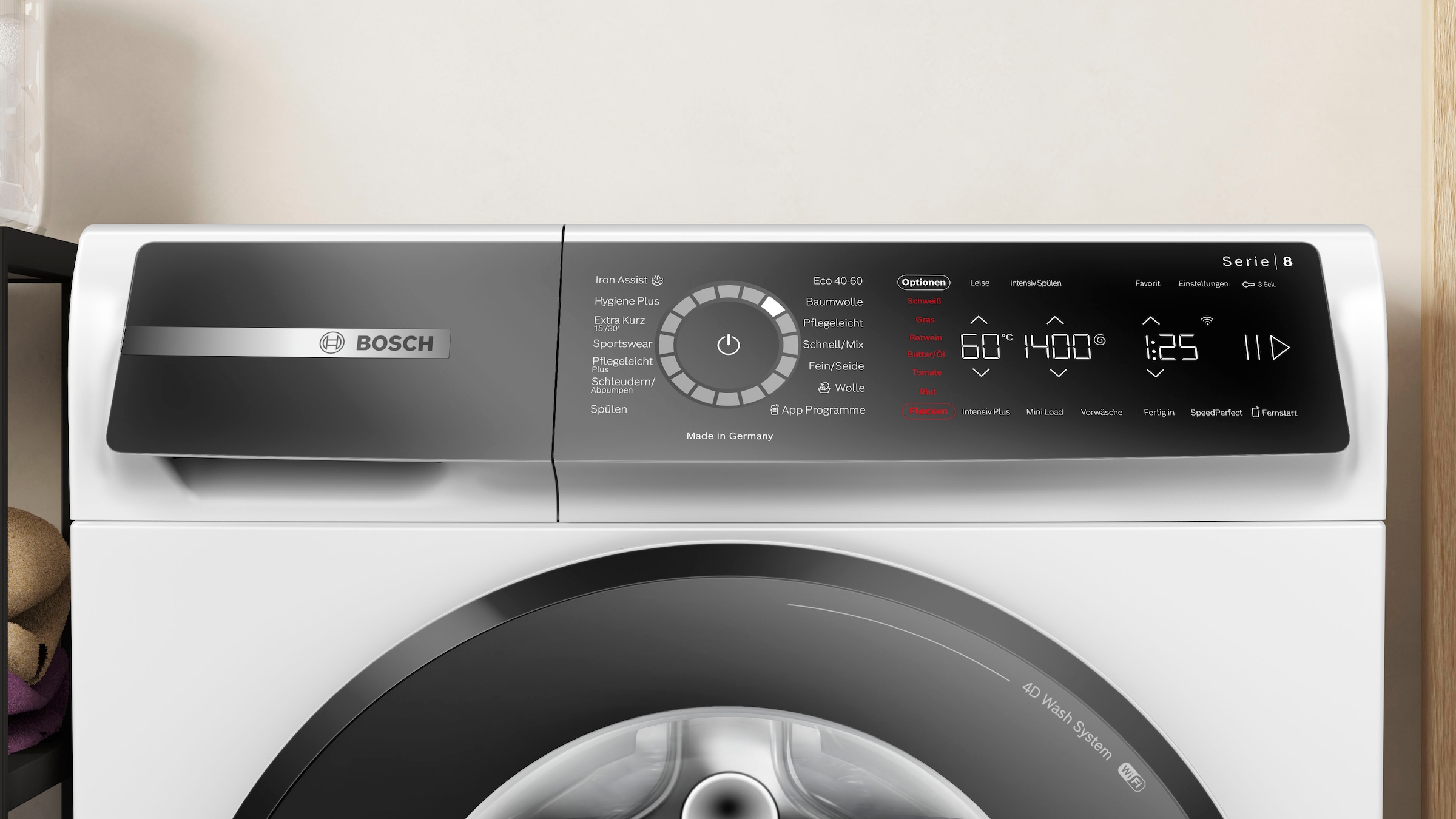 BOSCH Waschmaschine WGB244040, Dampf online bestellen 1400 Falten Serie U/min, Iron Assist reduziert der kg, dank »WGB244040«, 8, % 9 50