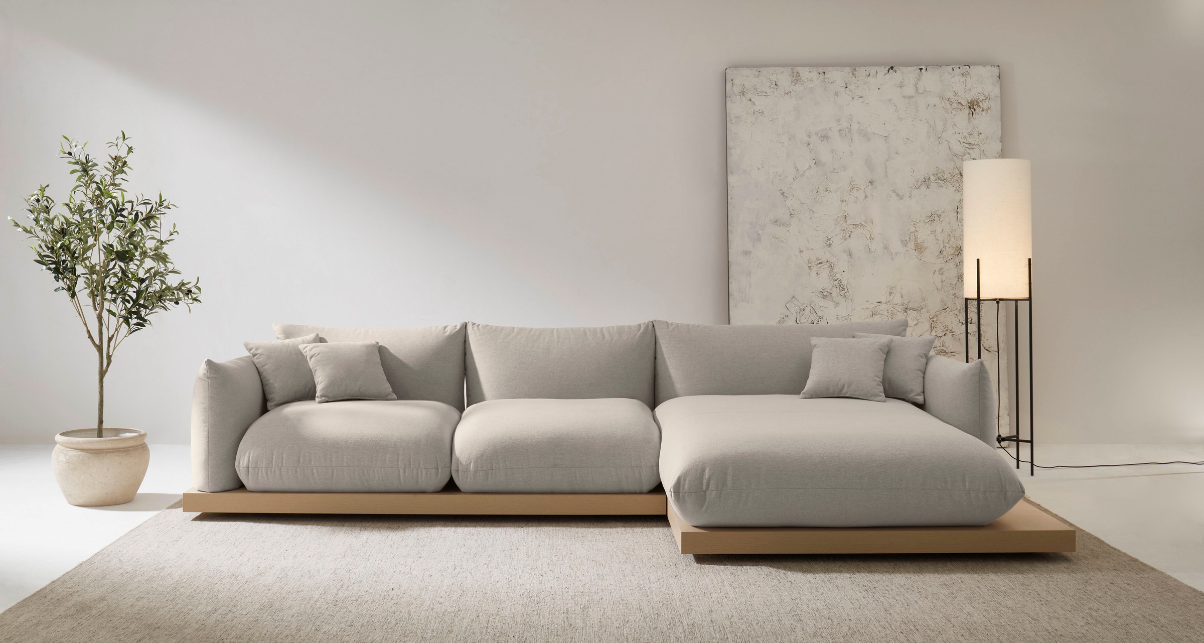 OTTO home Ecksofa »Kalix, Polsterecke mit kräftigem Holz-Plateau, moderne C günstig online kaufen