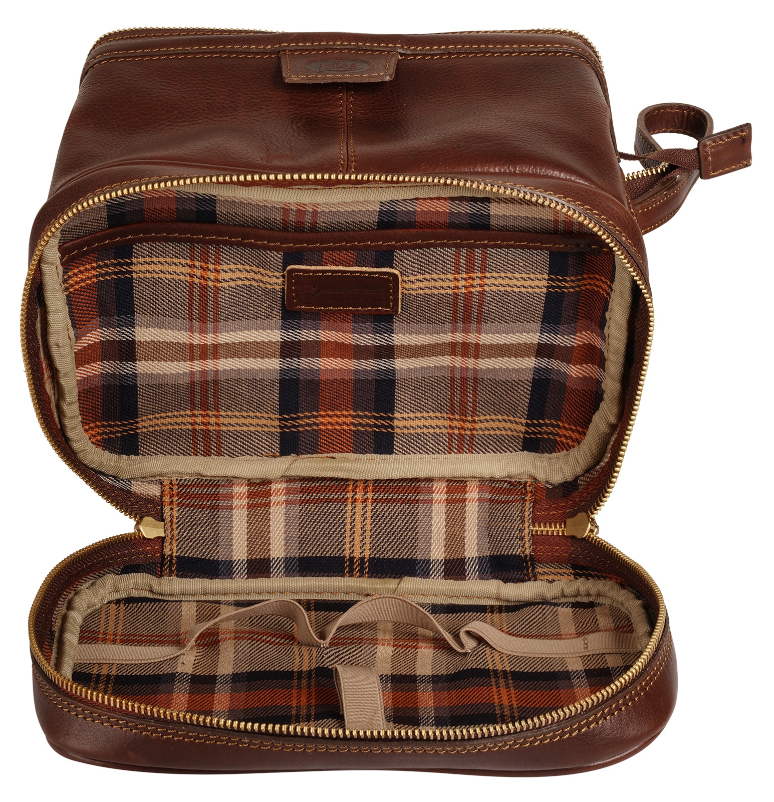 Piké Kulturbeutel echt Leder, Made in Italy