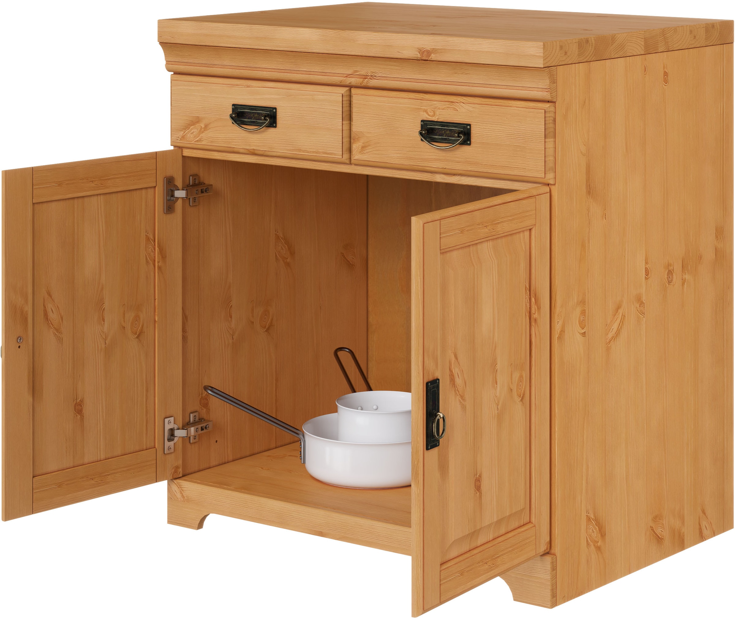 Home affaire Spülenschrank »Rügen«, Breite 80 cm, Kiefer massiv, mit 2 Türen